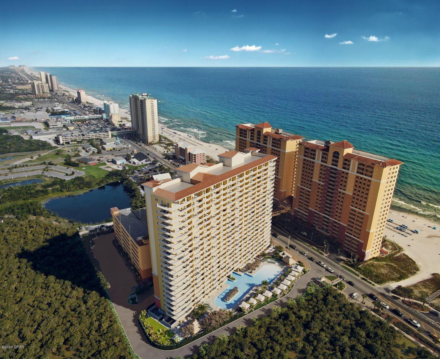 : First pre-construction condos in Panama City Beach in 10 years! Adjacent to Pier Park and a quick walk to City Pier. Luxury interiors w/stainless steel

appliances, quartz counters, 9 ft. ceilings, 10 ft. wide balconies. Amenities include lagoon-style pool, large fitness center, snack bar and parking garage.
