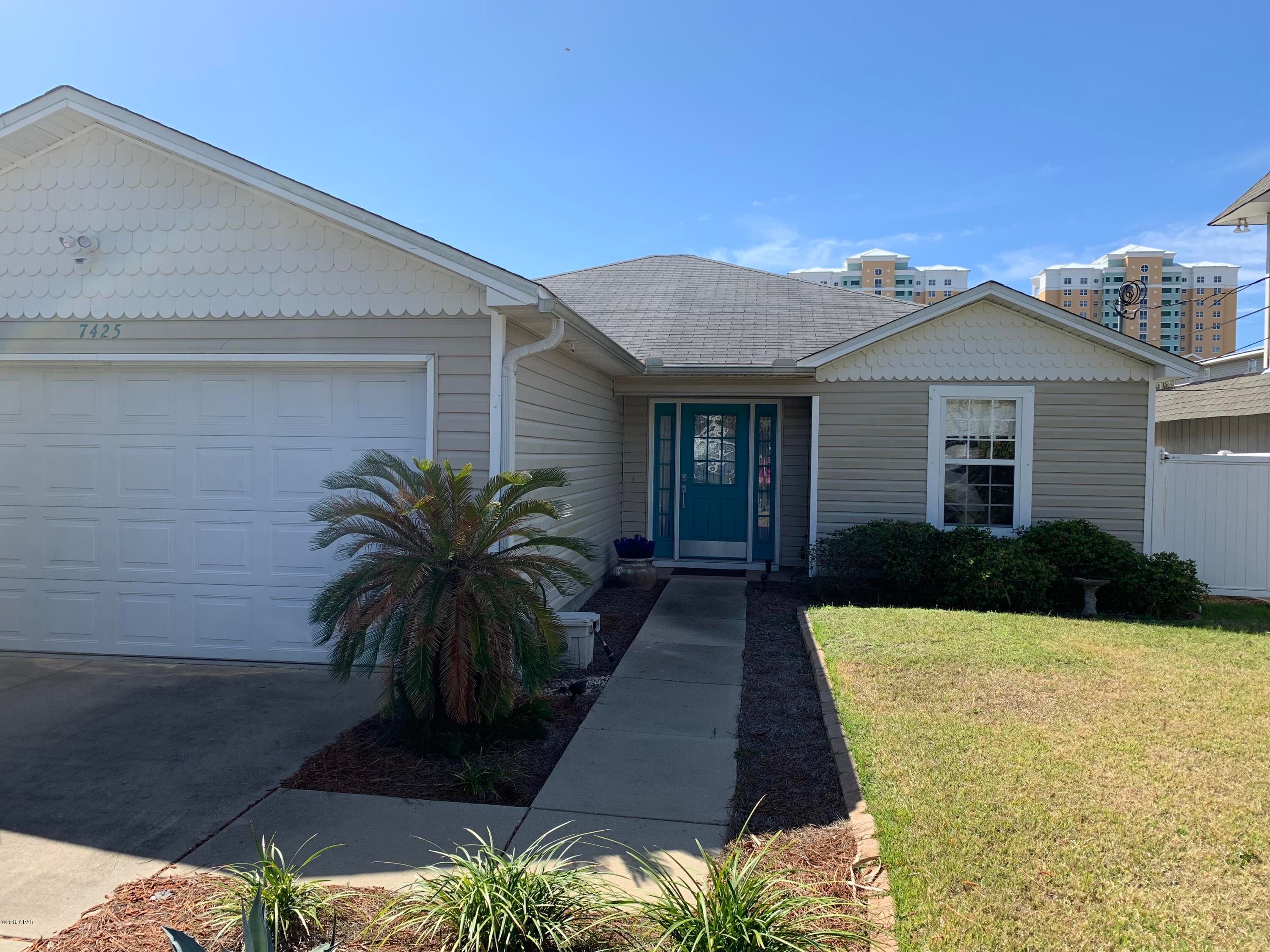 THIS IS THE ONE! 7425 Sunset Avenue has a fenced yard AND a double garage. It is within walking distance to the beach AND it comes furnished. You have a public boat launch a minute away, and Rick Seltzer Park is also so close. The ''park'' is where you take your golf cart or car to enjoy the sun and the surf with restrooms available for that fun family outing. No association fees which makes it a great excuse for an investment or for a second home. Bring your beach clothes and stay a while!