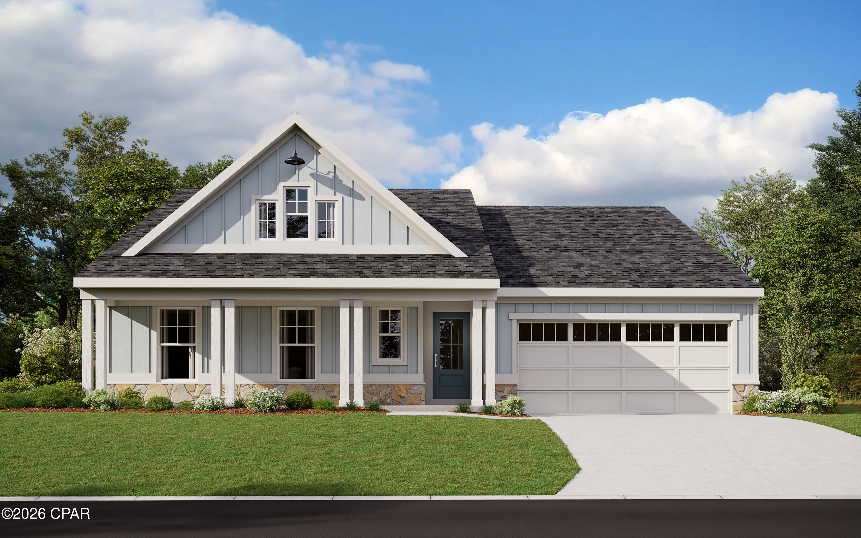 New construction by Fischer Homes in the beautiful Breakfast Point East community, featuring the stunning Calvin design. This unique plan offers 3 bedrooms and 2 full baths. The expansive family room is the perfect gathering space. Spacious open kitchen with a large island and walk-in pantry connects to the morning room, that walks out to the patio. The owner's suite features a spacious private bath and walk-in closet. The spacious 2-bay garage completes this exceptional home.