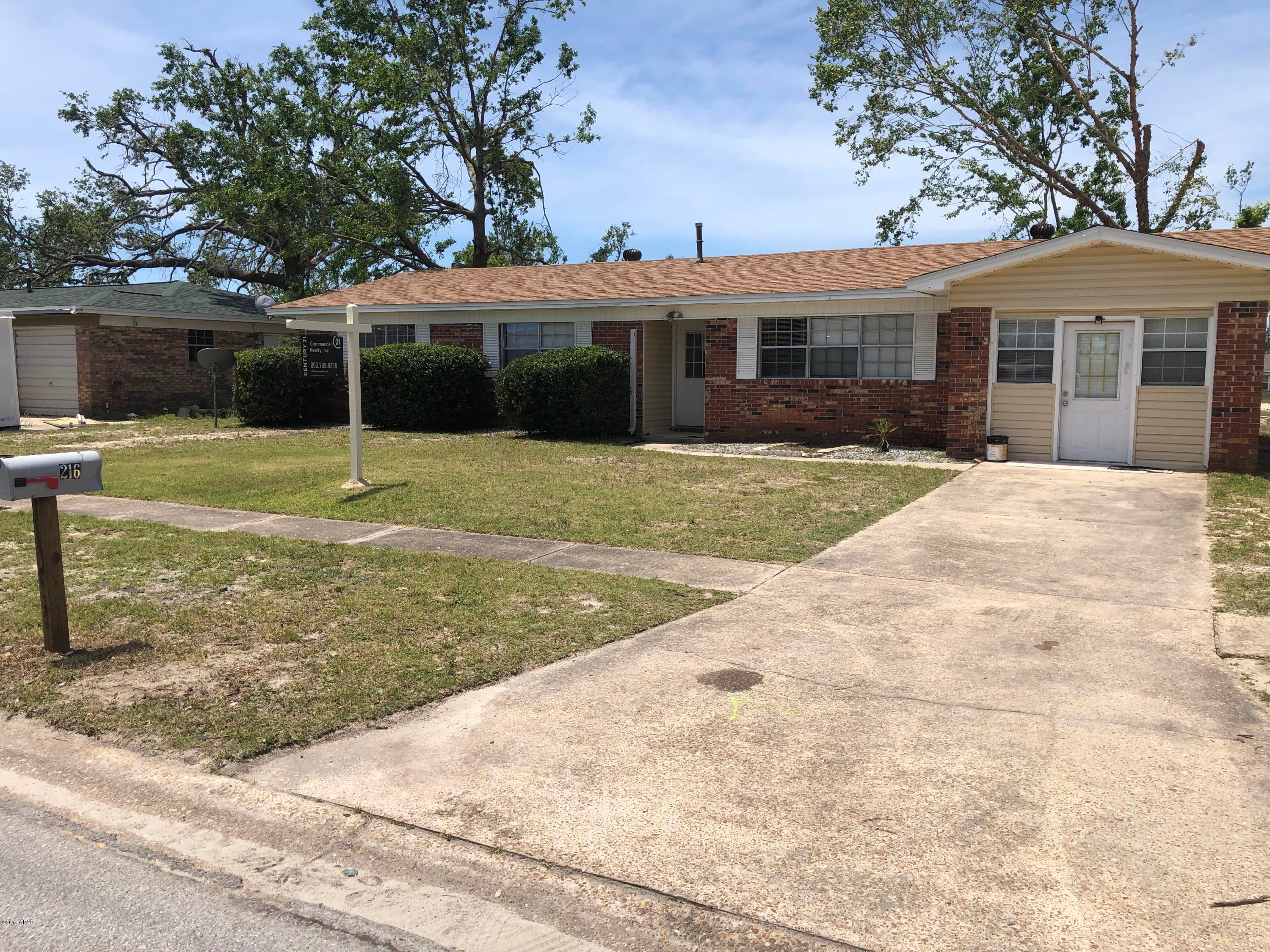 Great ranch style home conveniently located close to town and amenities also Tyndall AFB. Very large living and dining room. New roof just installed, New floating floors throughout the common areas. Tile in the kitchen and bathrooms. New carpet installed in all the bedrooms.  The yard has been cleaned up since the storm the ground has been leveled and trees and stumps removed.