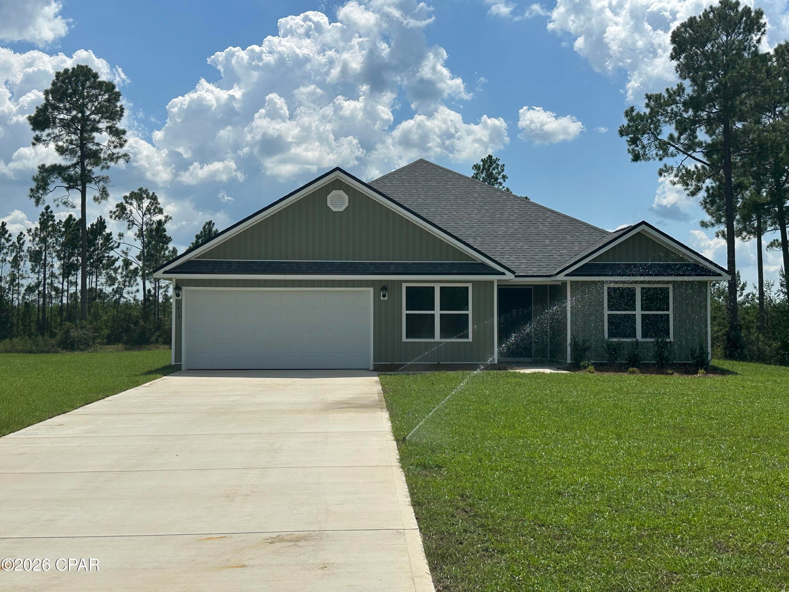 Welcome to the Sawyer floorplan located in our new Destini Lane community! This home features 5 bedrooms, 3 full bathrooms and a two-car garage. Two bedrooms with a shared bath are just off the entry. This home features a large open living area and dining area. The kitchen overlooks the huge great room, making this the perfect home for entertaining. There is a laundry/mud room just off the garage with plenty of space for a washer and dryer. The kitchen features a center island, large pantry, granite countertops throughout with beautiful white cabinetry and an appliance package that includes a stove, microwave and dishwasher. The primary bedroom features an ensuite bathroom with dual sink granite vanity, a large soak tub and separate shower. Additional features of this home include EVP flooring throughout the common areas and carpet in each bedroom. Equipped with Smart Home technology, this home has a Quolsys touch panel installed that can be integrated with your smart thermostat! The exterior of this home features quality vinyl siding, steel garage door, weather resistant wrap barrier with hose bibs and dimensional shingles with 30-year warranty. A landscaped front flower bed at entry way and fully sodded to the property lines. This property has No HOA and is situated on .84 acres of land with extra space for a boat, RV, pole barn or shed. Schedule a tour to visit this neighborhood today!