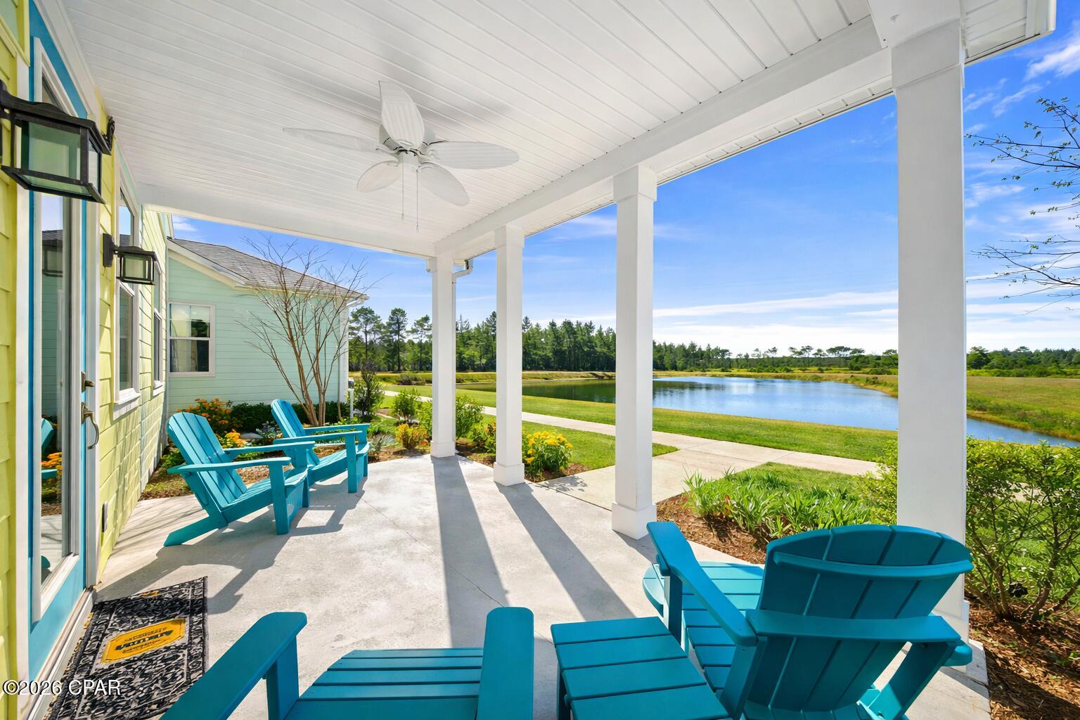 Bamboo Floorplan! This 2-bedroom Latitude Margaritaville Watersound home offers a rare and highly sought-after private pond view, with a beautiful fully wooded nature preserve beyond, creating the ultimate peaceful, natural backdrop that is truly one of a kind within the community. Cottages in Latitude Margaritaville Watersound with this level of privacy and scenery are seldom available.

The home features a bright, open layout designed for easy, low-maintenance living, with tile flooring throughout making this home ideal for durability and everyday convenience. A glass front door enhances the pond view and allows additional natural light to flow into the home, immediately connecting the interior to its serene surroundings.

Large windows frame the tranquil water and preserve views from the main living areas, while the flowing floor plan offers excellent functionality for both everyday living and entertaining. The kitchen opens seamlessly to the living and dining spaces, supporting the relaxed Latitude lifestyle and offering a clean, efficient layout.

The primary suite provides a more than comfortable retreat, with an unobstructed look of the morning light glimmering across the private water view. The second bedroom offers flexibility for guests, hobbies, or a home office. A stacked washer and dryer maximize efficiency by freeing up counter space and increasing your storage capacity. A utility sink is also located in the laundry room adding another thoughtful touch for organized, ready for anything living.

Outdoor living is a highlight, with the lanai and backyard offering a front-row seat to the private pond and preserved natural landscape beyond, an ideal setting for morning coffee, evening sunsets, or simply enjoying the peaceful surroundings.

This Bamboo floorplan showcases a true private pond view, combining scenery, privacy, and effortless Latitude Margaritaville living for you to waste away again and again!