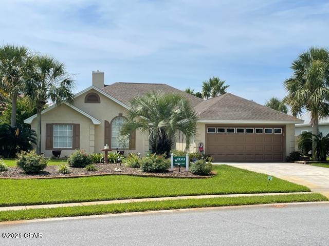Currently Under Contract-Seller accepting Back-up offers. One of the most sought after subdivisions in Panama City Beach within walking distance of the beach. Golf Cart friendly community. The proximity to shopping, restaurants, entertainment, Pier Park, and east access to the airport makes this location very desirable. Large in ground pool, covered patio, well for irrigation, upgraded sprinkler system, security system, gas fireplace, furnished(owner removing some items) New pool liner. All measurements are approximate. Central Electric Heat & Air.