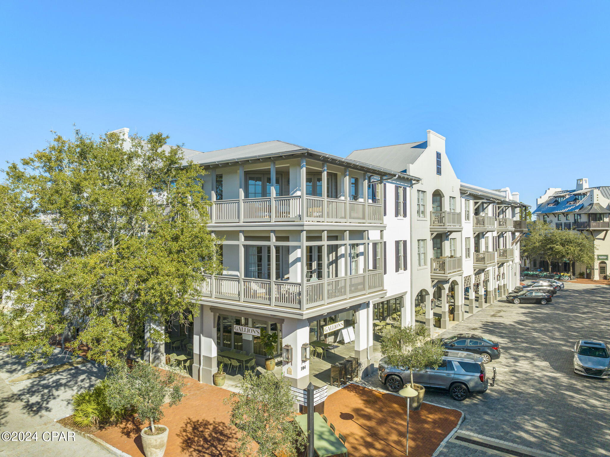 Check out this stunning top corner loft located right in the center of Rosemary Beach, earning its name of the ''Heart of Rosemary.'' Here you can enjoy the breathtaking views of Barrett Square from your private balcony. Being in the highly sought-after Barrett Square, you are only a short stroll away from top-notch dining and shopping. This spacious unit offers 2 bedrooms plus a bunk room perfect for accommodating extra guests. Whether you're looking for a full-time residence, a second home, or a cash-flowing short-term rental, this corner unit is a rare find and is worth checking out! In 2023 alone, it generated an impressive $165,000 in gross rental revenue, solidifying its appeal excellent investment opportunity. Don't miss the chance to call this stunning unit your own!