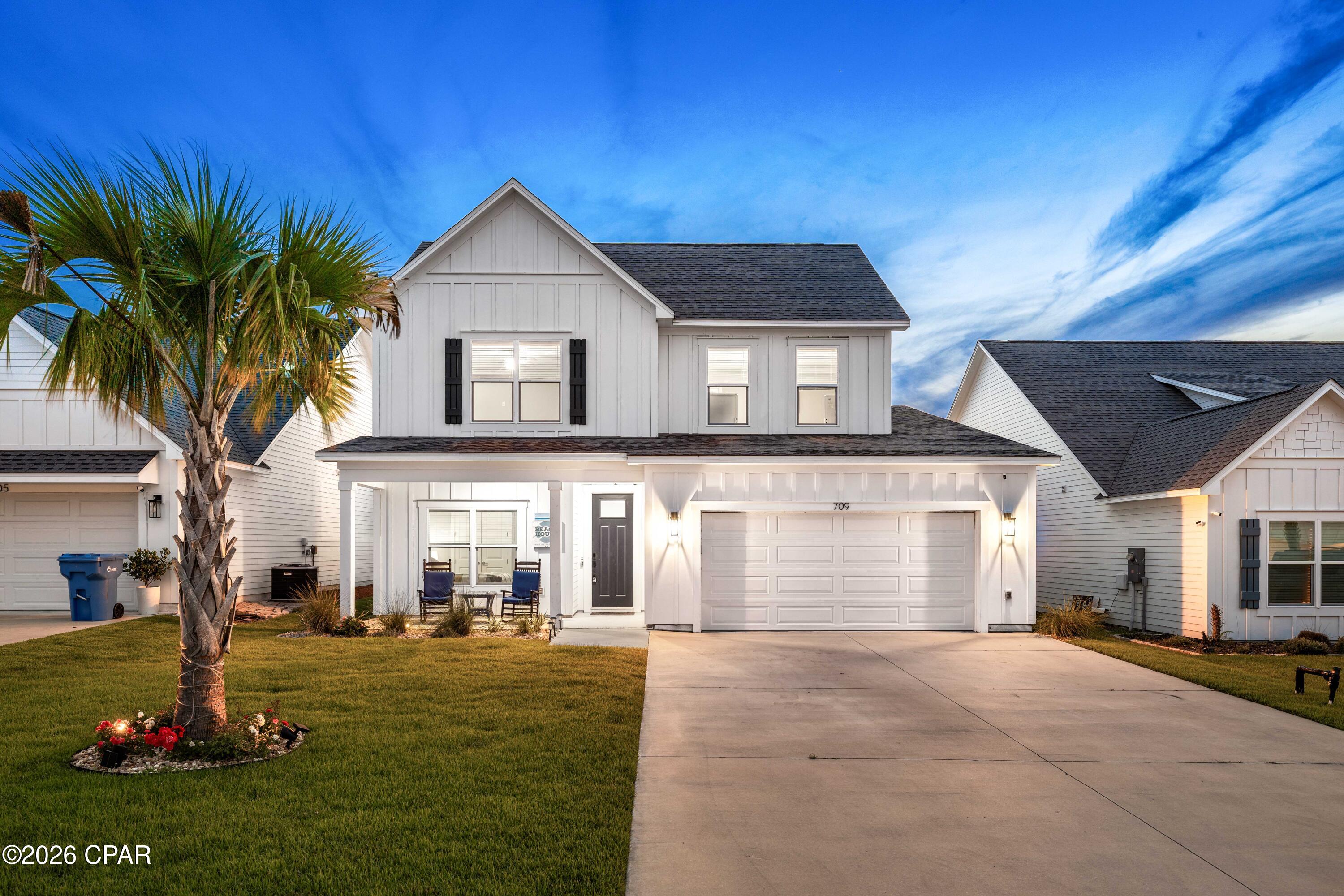 Welcome to 709 Landing Circle, a beautiful coastal-style home located in The Preserve at Lake Powell, a desirable and secluded community on the west end of Panama City Beach. Perfect as an investment property (furnishings negotiable), second home, or full-time residence, this property offers excellent income-producing potential. Additional value and rental demand could be achieved by accommodating pets, maximizing occupancy, or adding a pool or hot tub.


Situated on a private cul-de-sac with no through traffic, this spacious 4-bedroom, 3-bathroom home features an open-concept floor plan designed for comfortable coastal living. The well-appointed kitchen boasts new appliances, a large island, abundant cabinet space, and a walk-in pantry while overlooking the dining area and great room, creating an ideal space for entertaining. A second-floor living area provides additional flexibility as a media room, game room, or family gathering space.

The home is equipped with two separate HVAC systems, ceiling fans, window treatments, walk-in bedroom closets, and televisions throughout the home, including the covered back porch seating area. Outdoor living is equally impressive with front and rear covered porches, an extended paver patio perfect for barbecues and gatherings, a privacy-fenced backyard, and parking for up to four standard-size vehicles.

Whether you're looking to capitalize on Panama City Beach's strong rental market or enjoy a coastal retreat for yourself, 709 Landing Circle presents a rare opportunity to own a home in one of the area's most sought-after locations. Conveniently located just one-half mile from the Gulf and only one-quarter mile from Lake Powell Park, residents and guests can easily enjoy swimming, paddleboarding, kayaking, canoeing, fishing, and outdoor recreation. Lake Powell Park also features covered pavilions, picnic areas, barbecue grills, basketball courts, and playground swings.

Located on the desirable west end of Panama City Beach, this home offers the best of both worlds--close proximity to the charming communities of 30A while enjoying Panama City Beach's more accessible shoreline. Unlike some neighboring beach communities where private beach ownership can limit public access, residents and guests here can take full advantage of the area's beautiful Gulf beaches with fewer access concerns, making every beach day simple and enjoyable.

This prime location offers easy access to Camp Helen State Park, Frank Brown Park, Pier Park, golf courses, sports complexes, water parks, fishing piers, shopping, dining, entertainment, and healthcare services. You're also just a short drive from the scenic communities and attractions of 30A, including Rosemary Beach, Alys Beach, Seacrest, Inlet Beach, Santa Rosa Beach, and South Walton's nature trails and coastal amenities.

Whether you're looking to capitalize on Panama City Beach's strong rental market or enjoy a turnkey coastal retreat for yourself, 709 Landing Circle presents a rare opportunity to own a fully furnished home in one of the area's most sought-after locations.