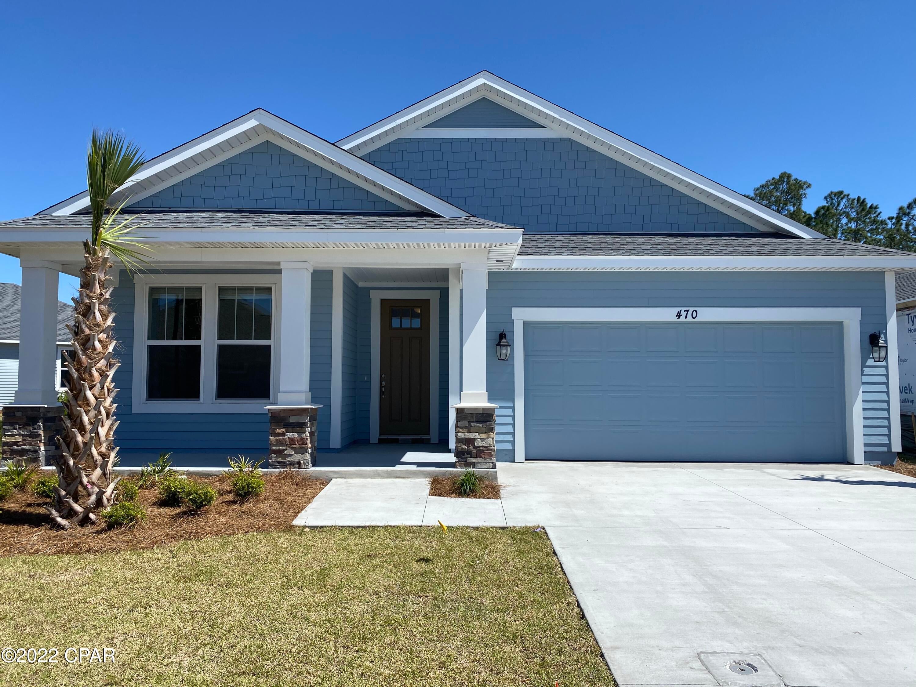 This Crevalle floor plan with Craftsman elevation is a Samuel Taylor built home that features 2255sqft and a 2-Car garage. The kitchen highlights beautiful granite countertops, a spacious island, stainless steel appliances, a gas stove, microwave, dishwasher, disposal, and tasteful backsplash. The master bedroom houses a spacious bathroom with a separate shower and walk-in closet. With 9 and 10 foot ceilings, tile and carpeted floor, and recessed lighting, this home is comfortable and pleasing to the eye. Showcasing a large front an back covered porch, you would be ready to entertain or simply enjoy the gorgeous neighborhood view. Upgrade options are available. Please visit the Model home located at 206 Basin Bayou Drive for more information!