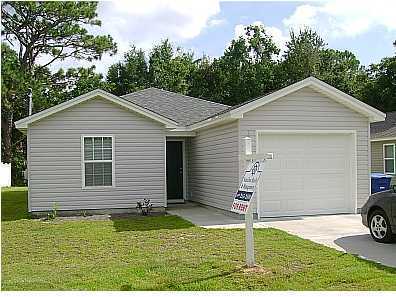 Very nice home with open floor plan, ceramic tile and carpet, split bedroom plan, breakfast bar, washer and dryer connections, covered patio, sprinkler system and 1-car garage. Close to Tyndall AFB.