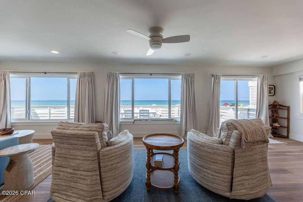 CURRENTLY UNDER CONTRACT, SELLER WILL CONSIDER BACKUP OFFERS Beachfront Gem on Gulf Drive -- Tastefully Remodeled with 50 Feet of Pristine Gulf Frontage
Wake up to endless turquoise water and sugar-white sand from this beautifully remodeled 3-bedroom, 2-bath beachfront retreat on one of Panama City Beach's most coveted stretches of shoreline. With 50 feet of private beach frontage, this home offers unobstructed Gulf views from nearly every room and a front-row seat to legendary PCB sunsets.
The recent remodel strikes a rare balance: premium materials and modern finishes throughout, without losing the relaxed, salt-air charm that makes a classic Panama City Beach cottage feel like home. Inside, you'll find an open, light-filled layout with updated kitchen and baths, high-end fixtures, and thoughtful design touches that elevate the space while preserving its laid-back coastal character. Large windows and beach-facing living areas blur the line between indoors and out, making the most of that priceless water view.
Step outside and you're just steps from the surf, with plenty of room to relax, entertain, or simply soak in the Gulf breeze. And the location can't be beat -- you're just minutes from Pier Park's shopping, dining, and entertainment, the rides and arcade games at Coconut Creek Family Fun Park, world-class fishing charters out of Capt. Anderson's Marina, and the lively restaurant and nightlife scene along Front Beach Road. Whether you're looking for a full-time residence, a vacation getaway, or a high-performing rental property, this home delivers the best of Panama City Beach living.
Three bedrooms, two baths, 50 feet of private beach, and a remodel done right -- this is beachfront living the way it's meant to be.