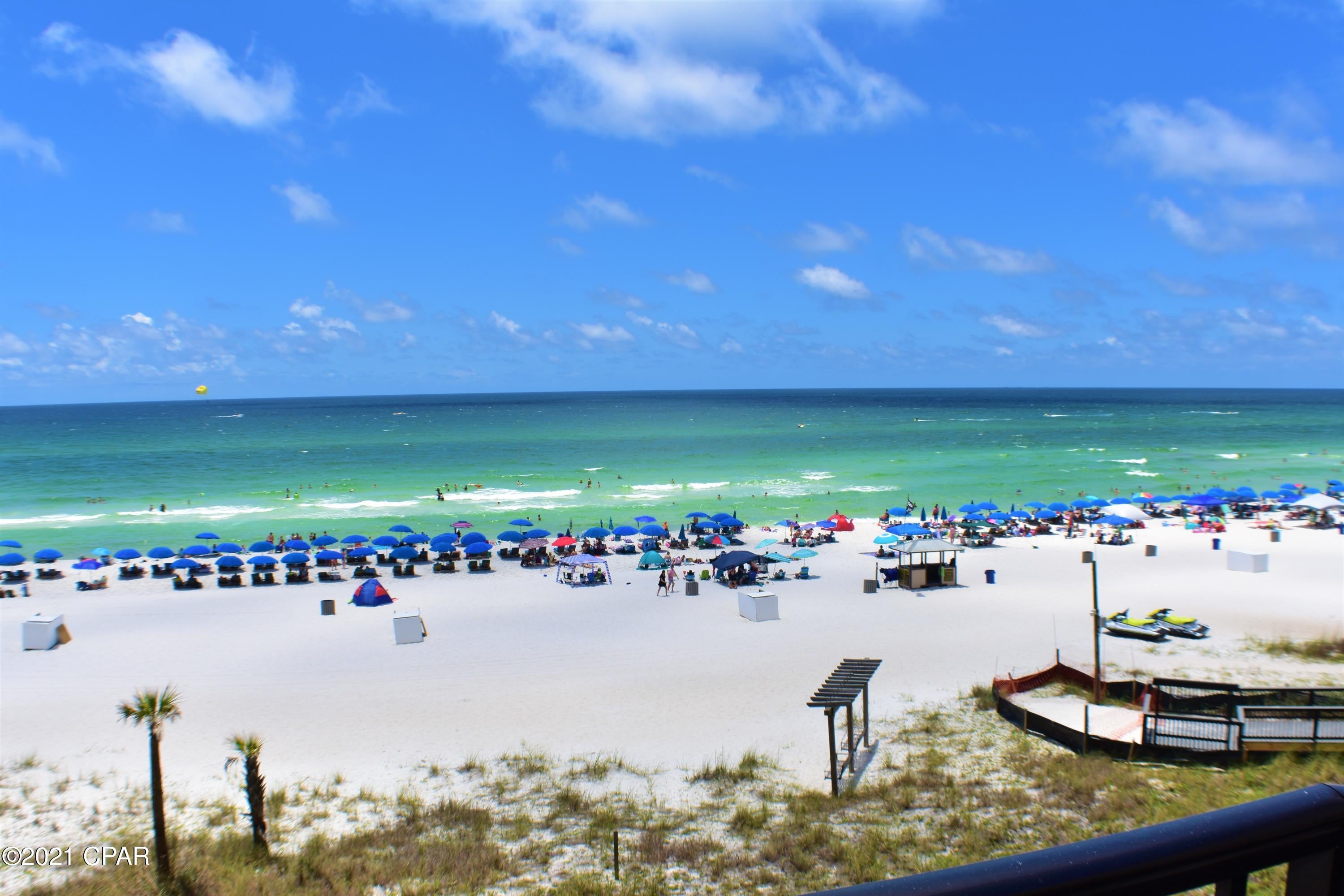 CURRENTLY UNDER CONTRACT, SELLER ACCEPTING BACKUP OFFERS.  This is a 4th floor Sunbird unit with direct Gulf view!  Beautifully updated and furnished, recent upgrades include luxury plank vinyl floors, all new kitchen with stainless steel appliances, custom tiled shower and new vanity in the bath, and new light fixtures!  This is a fabulous place to enjoy watching the sun setting over the Gulf of Mexico!  Sunbird Condos is a gated complex that is just finishing up some exterior renovations.  There are 3 gulf-side pools, a fitness center, elevators, tennis courts, and you're walking distance to many restaurants and some shopping.  What a great place for a rental investment or call it your home-away-from-home!  All info is approx. and must be verified by the BUYERS if important.