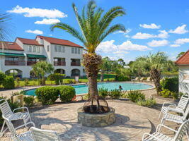 CURRENTLY UNDER CONTRACT, SELLER WILL CONSIDER BACKUP OFFERS    Are you looking to be close to the Beach?  Check out this fully furnished Move-In or Rental Ready Studio unit located at the Plazas of St Thomas Square, just minutes away from Beach Access 24.  Not only close to the Beach, this complex offers quick access to restaurants, shops, entertainment, marinas, St Andrews State Park, Navy Base and so much more! Amenities include gated community, open parking with boat/trailer parking for owners onsite and a shared dock on the Bay that will provide you access to the Gulf, inground pool, sauna, tennis  and pickleball courts, shuffle board, BBQ area and firepit area! Call Today to schedule your private showing, this won't last long! Thank you for considering this wonderful unit! All information should be verified by buyer or buyer's agent if important.