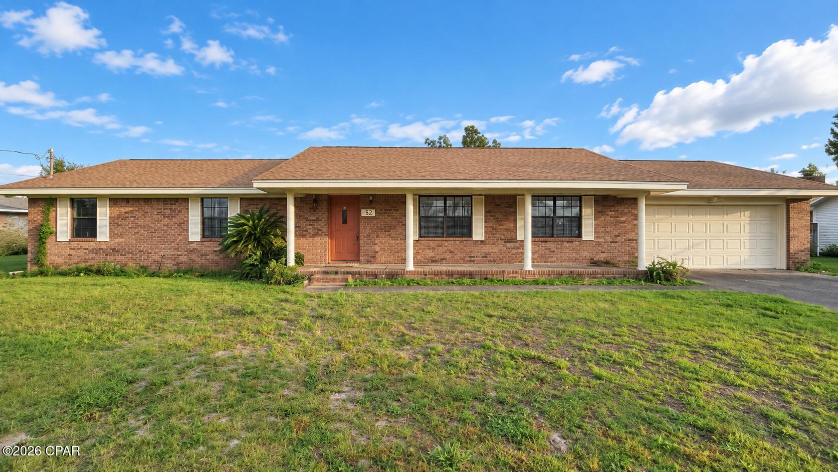 Spacious 3-bedroom, 2-bath brick home in central Panama City, just off 23rd St., with a two-car garage. Plank flooring runs throughout, with carpet in the bedrooms. The living room features vaulted ceilings with accent beams and a wood-burning fireplace. The kitchen is generously sized, with a breakfast nook, a smooth glass cooktop, a separate built-in oven, dishwasher, and refrigerator, plus plenty of counter space, cabinetry, and a pantry. A formal dining area and a bonus nook for a home office round out the main living space.

The primary bedroom offers two closets and a private bath, while the two additional bedrooms are generously sized as well. A separate laundry room comes equipped with a washer and dryer Large backyard is fully fenced.

Ideally located for an easy commute to Panama City Beach or Tyndall AFB, with shopping, restaurants, schools, and a hospital all nearby. Call to schedule a tour today!
