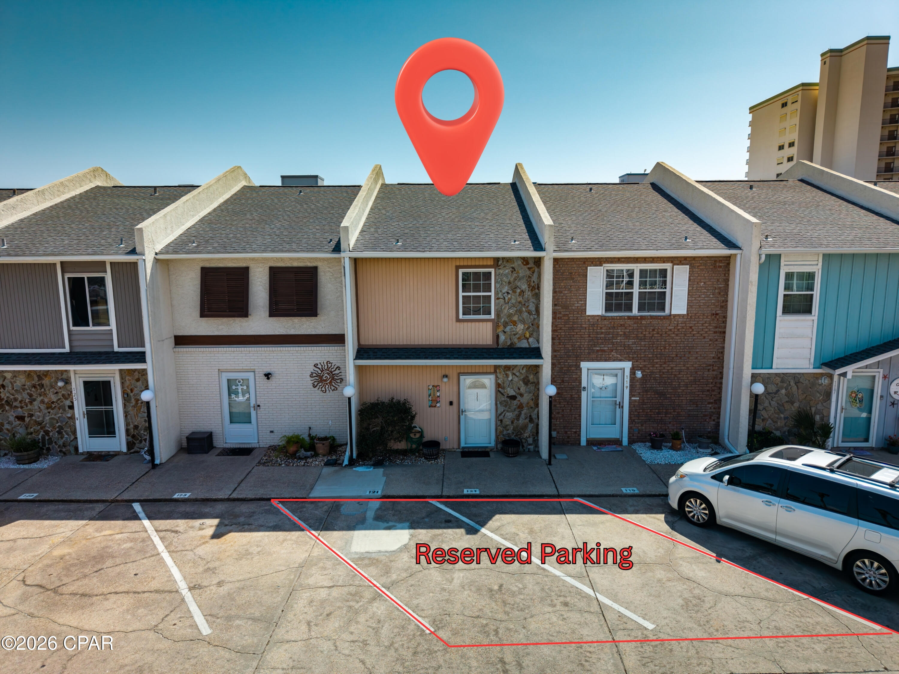 Welcome to Unit 121 at Summerplace Townhomes--an exceptional opportunity to own on the highly desirable south side of Thomas Drive, just one block from the Gulf, at a price that leaves room to make it truly your own.
Priced at $285,000, this 2-bedroom, 2-bath townhome stands out as one of the best values in the complex, especially with the last two comparable sales exceeding $350,000. For buyers with vision, this is a chance to update, personalize, and build immediate equity in a location where opportunities are limited.
With only 18 units, Summerplace offers a quiet, low-density setting that's hard to find. Enjoy the ease of ground-level entry with no elevators, private parking right at your front door, and a low HOA that covers lawn care, pool maintenance, trash, and cable--making ownership simple and stress-free.
Inside, the open-concept layout is filled with natural light and offers a functional kitchen overlooking the dining and living areas, creating an easy flow for everyday living or entertaining. The first floor includes a full bath, laundry area, and additional storage.
Step outside to your private covered patio--perfect for relaxing after a day at the beach--plus an exterior owner's closet for all your beach gear. Upstairs, both bedrooms are generously sized and connected by a Jack-and-Jill bath, with the primary suite offering a private balcony with a view of the Gulf--so close you can hear the waves and feel the coastal breeze.
Loved and enjoyed as a true second home for over 30 years, this property has been filled with unforgettable beach memories--and now it's ready for its next chapter. Whether you choose to preserve its charm or transform it into your own coastal vision, the opportunity is here to create something special.
The community pool and green space are just steps away, creating a laid-back, beachside atmosphere without the crowds of larger complexes.
Being sold fully furnished and rental-ready, with short-term rentals allowed, this property offers both immediate usability and long-term upside. Whether you're looking for a personal getaway, income-producing property, or a renovation project with strong resale potential, this one checks the boxes.
Located near St. Andrews State Park, marinas, dining, and shopping, this is coastal living with convenience and value.
Don't miss this chance to secure a beachside property with built-in potential in one of Panama City Beach's most desirable areas.