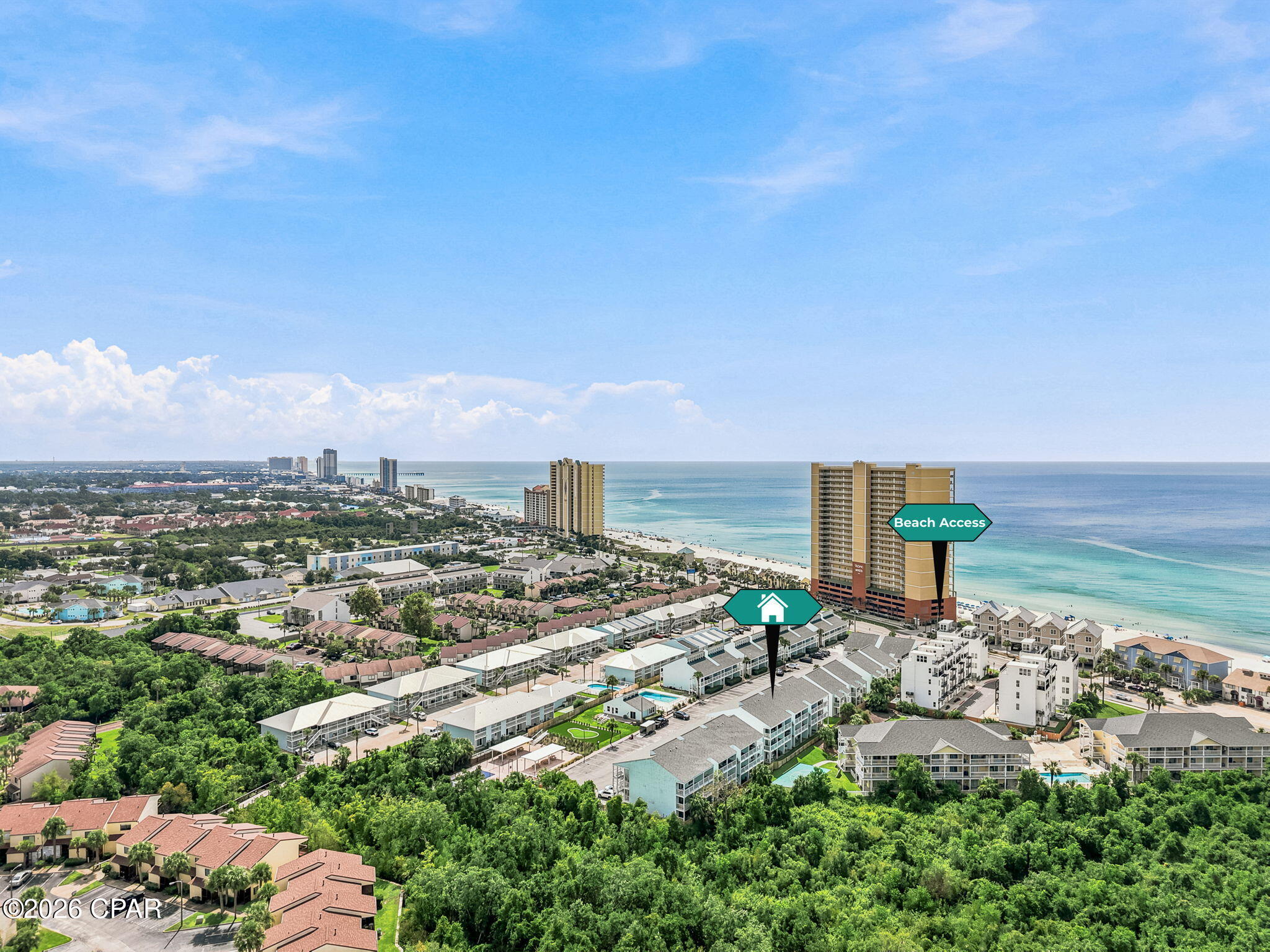 **GULF VIEWS, PUBLIC BEACH ACCESS, NEW AMENITIES**

Welcome to Southwind! This spacious 2BR/2BA, 900 sq. ft. condo is located on the desirable west end of Panama City Beach and is just a very short walk to the sugar-white sandy beaches of the Gulf, with public beach access conveniently located directly across the street. Enjoy beautiful Gulf views and coastal breezes from the private deck.

Inside, you'll find a comfortable open living area, two spacious bedrooms, two full baths, and a NEW water heater. Southwind offers great community amenities including a pool, pickleball court, putting green, covered picnic and grilling areas, horseshoes, and clubhouse.

Conveniently located approximately 2 miles from Pier Park and close to shopping, dining, entertainment, Frank Brown Park, and everything the west end of Panama City Beach has to offer. Whether you're looking for a primary residence, beach getaway, or investment property, this Southwind condo is a wonderful opportunity to own your piece of paradise! Measurements are approximate and should be verified if important.