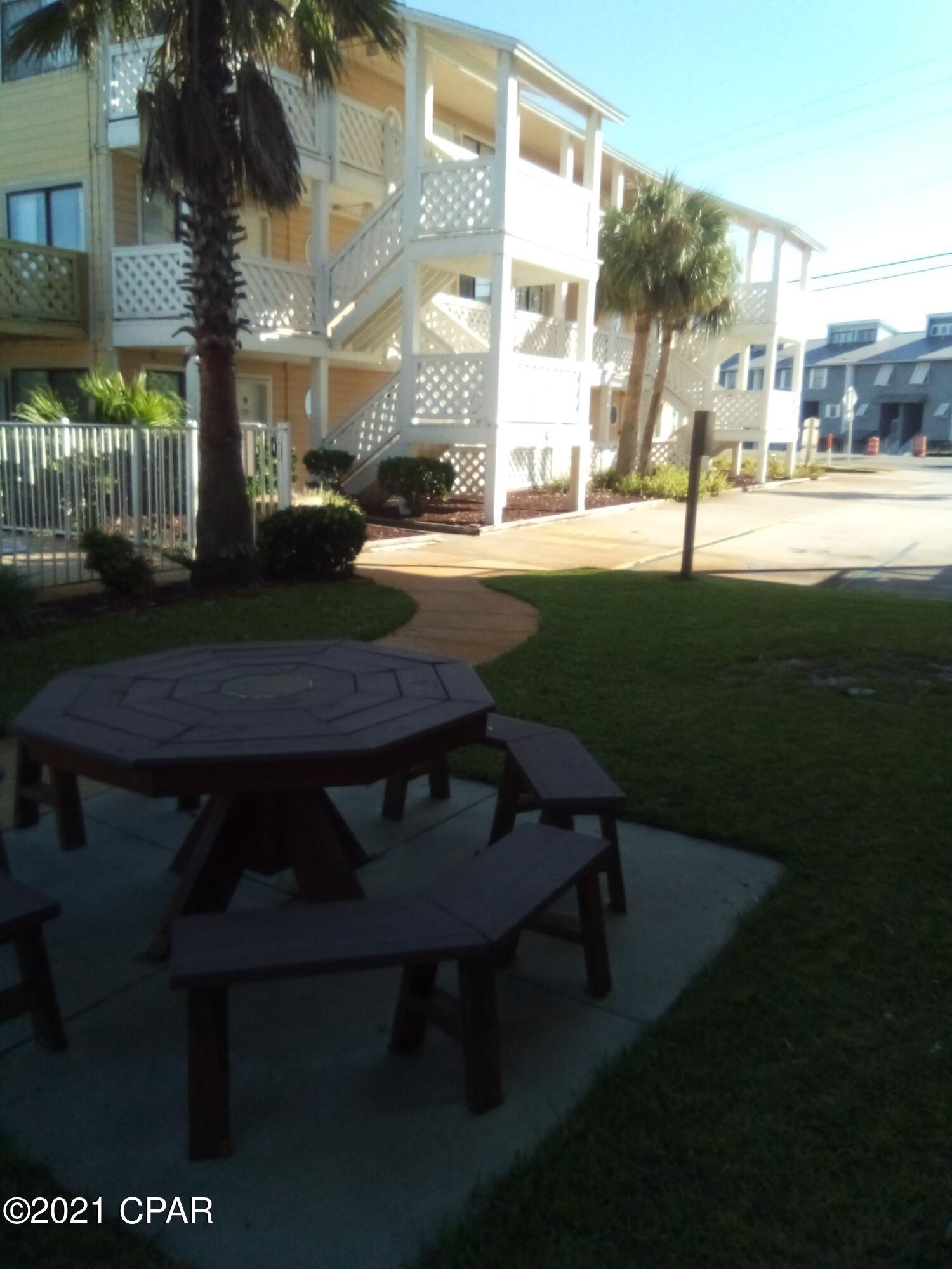 This unit of 700 sq. ft. has everything it takes to have a week-end retreat, investment or full time resident directly across Front Beach Road from the Gulf of Mexico. Two large bedrooms for a larger family. Needs a little TLC but it is priced right. Sandcastles is one of the hot  spots with brisk sales when 2 bedroom units come available. Don't wait, make an appointment today.