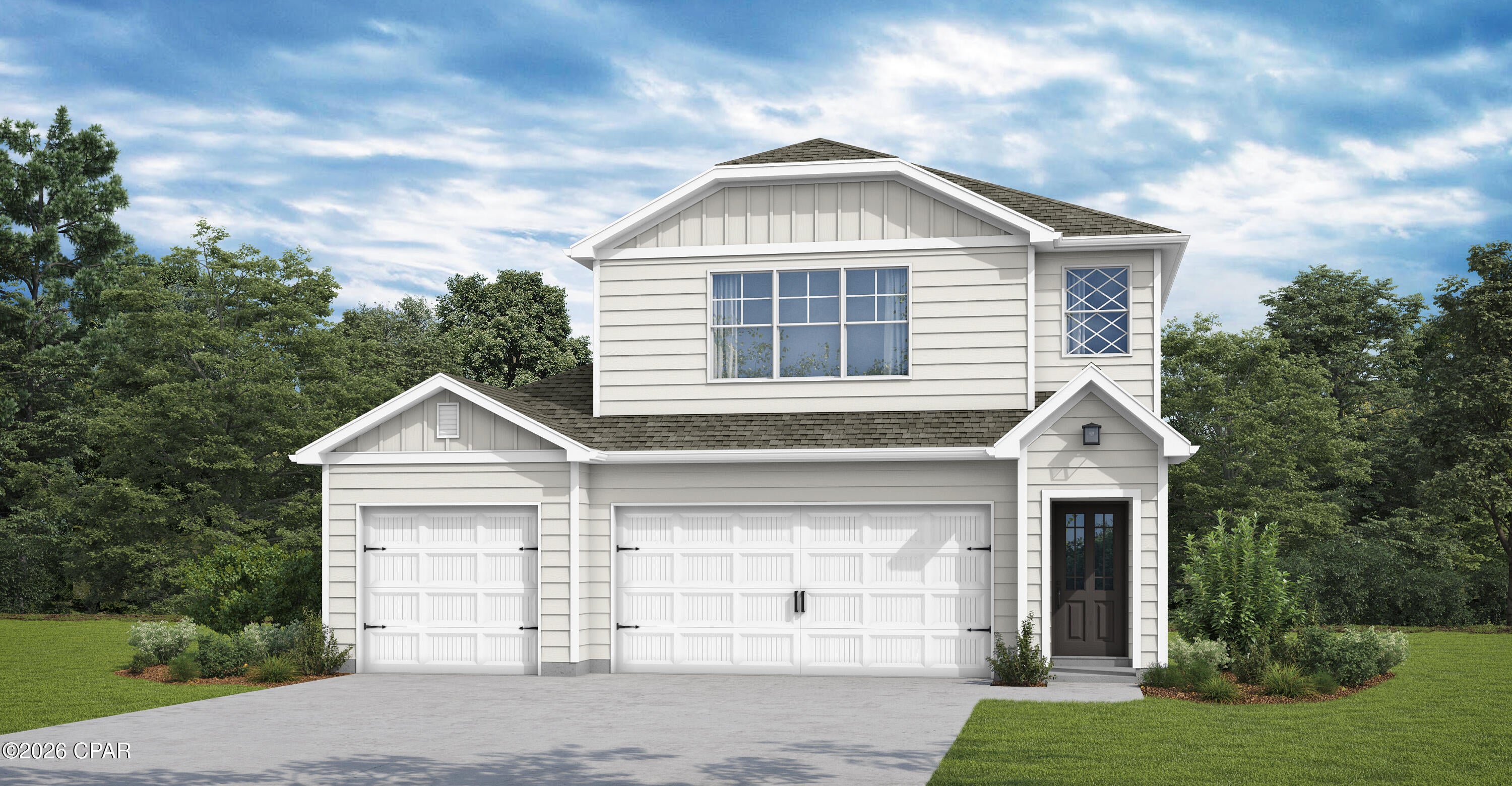Your NEW construction home awaits! Welcome home to the Sedona. This versatile layout starts with a charming covered porch and an open kitchen featuring a quartz island and covered patio access--perfect for hosting.The upper level boasts a multi-functional loft and a luxurious primary suite complete with a sitting area, trey ceilings, dual walk-in closets, and a spa-like bath. Two additional bedrooms sit upstairs, while a private guest room and full bath reside on the main floor. Finished with a spacious 3-car garage, this home perfectly balances style and storage. Visuals feature a similar home for inspiration. Pricing is the base starting point; final price varies based on selected features.