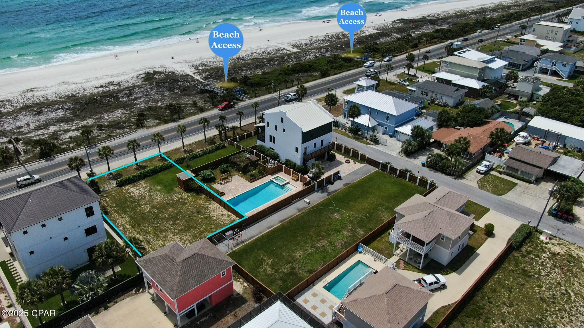 Motivated seller!  Gulf views from any and every level!!  Build a single family home or take advantage of R2/multi-family zoning!  This property is situated in highly desired Bid-A-Wee beach--no buildings on the beach!--ensuring unobstructed views forever.  Create your dream home in a welcoming, vibrant community and enjoy effortless coastal living with quick access to the sugar white sands and clear emerald waters.  This prime property offers ideal elevation with no fill needed, available utilities and the perfect blueprint for your coastal dream lifestyle.  Beach strolls, panoramic sunsets and endless beach memories all start here.  This lot is level and ready to start construction of your dream home.  Don't miss this opportunity to own one of the best premier gulf view lots left in a coveted location.
Adjacent 60x100 lot available , see MLS #788475.