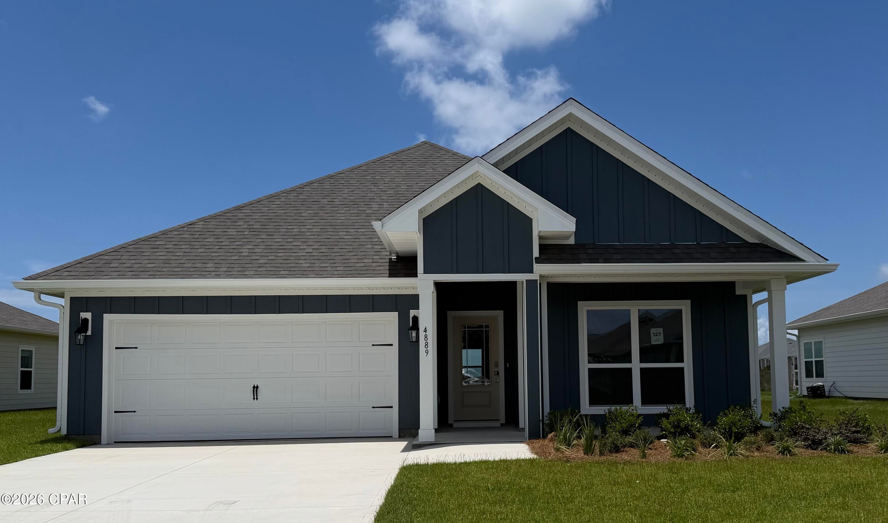 Welcome to the Rhett, located at the growing Titus Park community in Panama City, Florida. The Rhett is one of our popular one-story floor plans used in many communities in this area. With this 4 bedroom, 2 bath home, you will see 1,799 square feet of spacious living perfect for a small family to enjoy comfortably.

As you walk inside the Rhett, you will see the long main hallway leading you to the open living room and kitchen. The 9' ceilings throughout the home open your living space up and there are tray ceilings in the master bedroom and living room as an added feature. Engineered vinyl plank flooring throughout the main areas offer a sleek, low-maintenance way to keep your floors looking great while soft carpet in the bedrooms keep your feet cozy. The kitchen and bathrooms feature quartz countertops and white cabinetry, a walk-in pantry, and a large island ideal for family and guests to enjoy your meals together. The primary bedroom has its own bathroom featuring a spacious walk-in closet, a double vanity, and a separate walk-in shower and tub. Each room in the house has large windows that allow plenty of natural light in to brighten your mood and home up.

Appreciate the convenience of a Smart Home technology package, featuring keyless entry and an intuitive control panel for your thermostat, lighting, and security systems. The exterior of this home features Hardie Color Plus Siding and is uniquely engineered to stand up to the harshest elements from wind, rain, fire, freezing temperatures, and hail. Dimensional shingles with 30-year warranty. A landscaped front flower bed at entry way and fully sodded yard. Our Titus Park community features underground utilities making it less susceptible to damage from severe weather leading to fewer outages and more reliable service. Residents of Titus Park can enjoy exclusive access to the newly built amenity center with a pool, BBQ pits and lounge chairs!

Whatever room in this house you're in, you will feel right at home. Contact us today to find your home at Titus Park!
