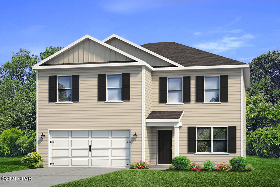 As you enter this Galen plan, you will find traditional 8' ceilings, vinyl flooring throughout the common areas, and an office or study just off the foyer. Countertops are durable laminate and the decorative doors have nickel hardware. The family room is open and the kitchen has a center island with a walk-in pantry and flat panel cabinetry. Bridge Harbor is a great community for families of all sizes. Conveniently located near shopping, dining, Tyndall Air Force Base, and a short drive to the white-sand beaches and turquoise seas. This community is the perfect place to call home!