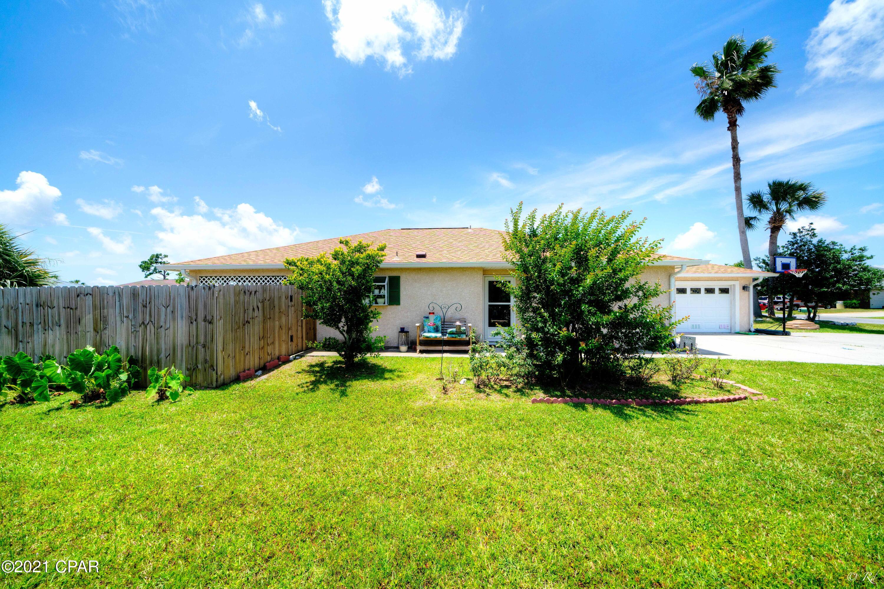 Wonderful Corner Lot - minutes to TAFB! This sweet 3/2 home has a NEW ROOF & Gutters, all new ducts, LPV and tile throughout!!! The kitchen is big and beautiful....will excite the Chef within you! Wait until you see the back yard!! Completely fenced in, with lots of room to play, or put in a pool!! Lovely new 10x12 storage shed....YEA!!! The back porch is perfect for entertaining or relaxing after work, with the cool breezes wafting through. Location is very good - shopping 7 minutes, Beach 9 minutes, work at Tyndall, 10 minutes!! This is one you want to see....call your Favorite Realtor to peruse it today! Sizes to be verified by Buyer. Can not close until July 14, 2021.