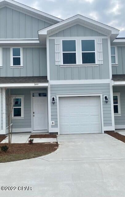 The Palm floor plan is a 3 bedroom, 2.5 bath townhome. As you enter, the long entry leads to an open living and dining area. The kitchen has a

breakfast bar and is an open concept. This plan features a single car garage and all bedrooms are on the second level. Bedroom 1 has a large bath with walk-in

shower and glass door as well as a walk-in closet. The additional bedrooms are situated at the back of the townhome as well as a full bath and laundry area. This

is our newest townhome community and it is centrally located in Lynn Haven. This community is close in proximity to schools, shopping and dining. Enjoy the

convenience of having a central mail box station, street lights throughout the community and extended driveways. This home comes standard with a Smart Home Technology package which includes a KwikSet keyless entry, Skybell doorbell, automated front porch lighting, an Echo Dot device, and Quolsys touch panel which can be integrated to control your lighting, thermostat, front door and so much more. 

This home is being constructed with the Zip Sheathing system, providing greater protection than a traditional housewrap from damages due to wind, rain, and extreme weather. A builder 10-year structural warranty is also included.

Pictures may be of similar, but not necessarily of subject property, including exterior and interior colors.