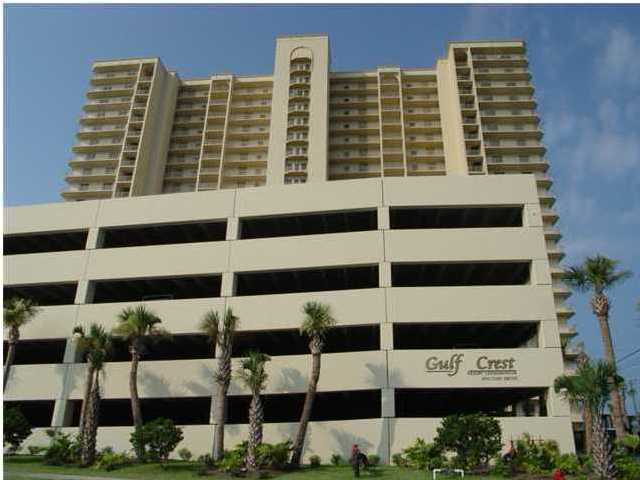 This unit just been painted and has new furnishings.This beautifully decorated gulf front unit 2BR/2BA with a BUNK area. The unit features 9-foot ceilings and floor to ceiling windows in the living and dining rooms and master bedroom. You will not believe the views -- especially sitting out on the 40-foot gulf front balcony!!!! The kitchen includes GE profile appliances, solid surface countertops, and refrigerator with icemaker, dishwasher, built in microwave and self-cleaning drop in range and oven. The bathrooms have custom raised panel cabinets; custom marble tubs with glass enclosures, and cultured marble vanity tubs with integral bowls. Ceiling fans are in the living and dining rooms and both bedrooms. The living room has high speed Internet available. master bedroom. Gulf Crest amenities include: 294 feet of pristine white beach, 2 large gulf front pools (one always heated), 2 hot tubs, an enclosed kiddie pool area, 2 gulf front shady pavilions, gulf front exercise room, video arcade room, gulf front owners' lounge with separate billiard room and an on-site rental office. Gulf Crest is within walking distance to many restaurants (including Spinnakers), amusement parks, miniature golf and shopping. All information is believed to be correct but should be verified by buyer.