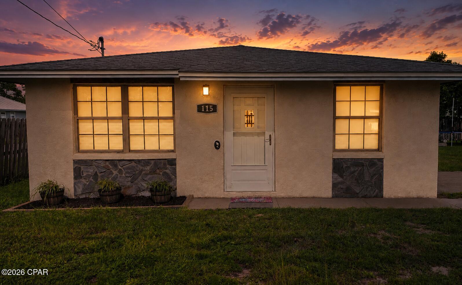 UNDER CONTRACT, SELLER WILL CONSIDER BACKUP OFFERS  Just 0.6 mile from Public Beach Access 51! This 2-bedroom, 2-bath single-family home in Open Sands offers 1,000 square feet of single-story living with NO HOA in Panama City Beach. The comfortable floor plan features a spacious living area, dedicated dining space, kitchen with ample cabinetry and counter space, and a primary bedroom with private en-suite bath. Sliding glass doors open from the dining area to a side patio and the backyard includes a 6'10' x 6'10' storage shed. An interior laundry closet includes the washer and dryer, and all major appliances convey. HVAC replaced in 2018. Convenient to Pier Park, Gulf beaches, shopping, dining and recreation. With room for personal updates and finishing touches, this home offers a great opportunity to enjoy the Panama City Beach lifestyle and make it your own.