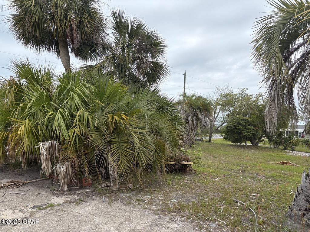 This lot is ready for your dream home. Beautiful landscape with lots of palm trees. It has a 30'' x 30'' garage with a new roof in 2019. City water and city sewer at property as there was once a home on the lot. Just a short walk to the beach, or golf cart ride.