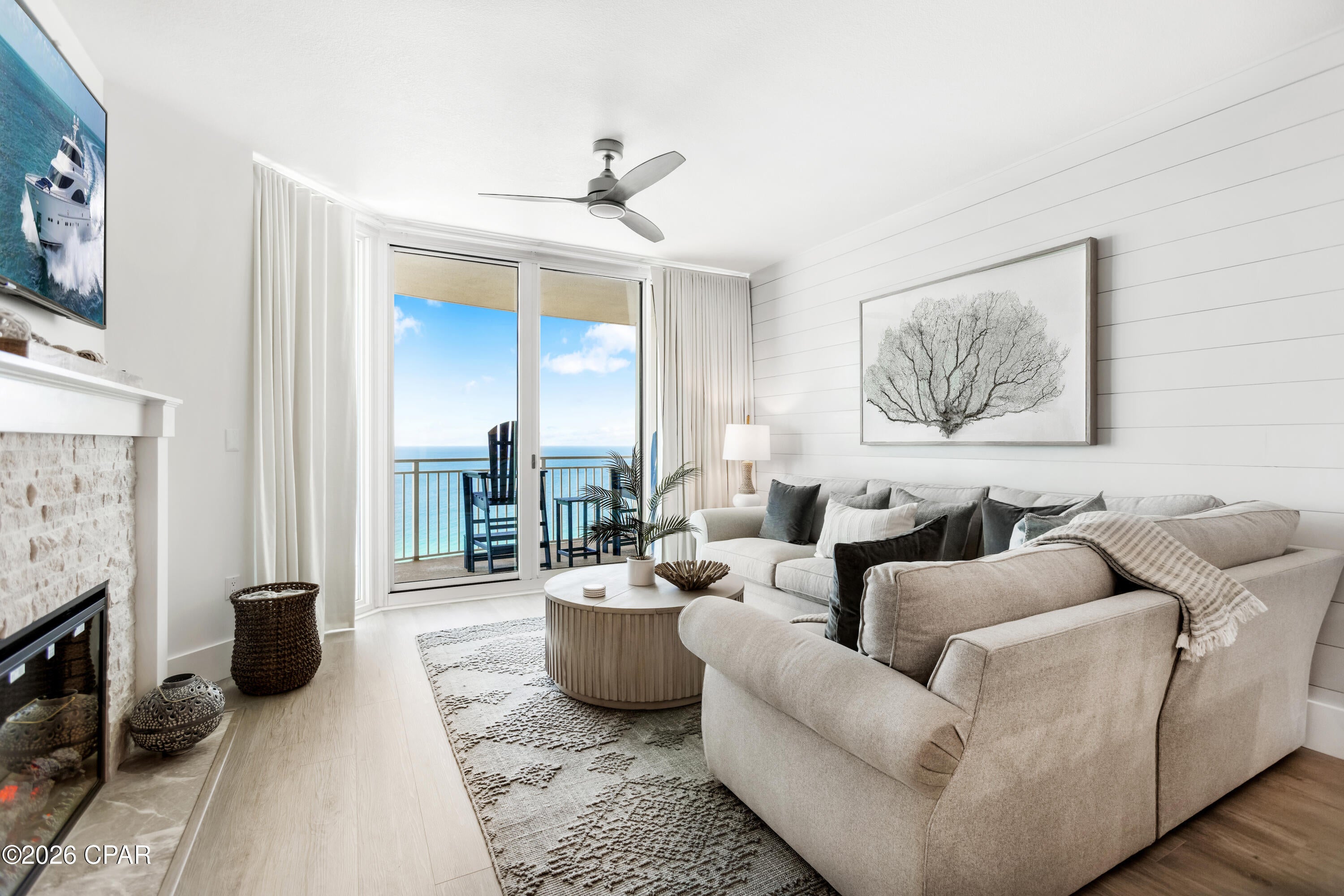 Welcome to Aqua 2109, a showstopping Gulf-front residence where exceptional craftsmanship, luxury design and panoramic coastal views come together 21 stories above the Emerald Coast.

Completely remodeled and professionally designed, this exquisite 3-bedroom, 3-bath residence offers 1,569 square feet of beautifully curated living space and is truly one of the most striking condominiums at Aqua. Every detail has been thoughtfully selected to create a sophisticated coastal retreat that feels as luxurious as it is inviting.

The transformation of Aqua 2109 showcases exceptional craftsmanship throughout, with beautiful finishes, custom design elements and an elevated coastal aesthetic. The spacious living area has been enhanced with a gorgeous custom bar and electric fireplace, creating a dramatic focal point and an incredible space for entertaining while enjoying the Gulf as your backdrop.

One of the most desirable features of this floor plan is the Gulf-front primary suite. Wake each morning to sparkling emerald waters from your king bedroom and step directly onto the balcony through your own Gulf-facing balcony door. The beautifully appointed primary bath features a custom glass-enclosed shower and double vanity, continuing the upscale design found throughout the residence.

The additional bedrooms provide excellent accommodations for family and guests, including a second king bedroom and a third bedroom designed to maximize sleeping capacity. With three full bathrooms, this floor plan offers the space and privacy sought after in a premier vacation residence or investment property.

Step onto the west-facing balcony and experience one of Aqua 2109's greatest luxuries: breathtaking sunsets over the Gulf of Mexico. From the 21st floor, the views stretch across the sugar-white shoreline and brilliant blue-green waters of Panama City Beach, creating an unforgettable backdrop from morning through sunset.

Aqua 2109 is also exceptionally positioned in the vacation rental market, with potential annual rental income averaging approximately $60,000 to $75,000, offering an outstanding opportunity to combine luxury ownership with investment potential.

Location is everything, and Aqua places you in the heart of Panama City Beach. Leave the car behind and stroll to Pier Park for shopping, dining and entertainment, enjoy nearby Topgolf, Tootsie's and countless restaurants and attractions, then return home to your luxury retreat directly on the Gulf.

Aqua offers the complete beachfront resort experience with direct beach access, multiple pools, whirlpool spa, beautiful Gulf-front terraces and additional resort amenities, all within one of Panama City Beach's most recognizable luxury condominium destinations.

Aqua 2109 is more than a beach condo. It is a completely reimagined Gulf-front residence, a proven vacation destination and a rare opportunity to own one of Aqua's most beautifully finished properties.

Come experience the craftsmanship, the sunsets, the location and the incomparable Gulf views of Aqua 2109. Your Drop of Heaven on the Gulf Coast awaits!