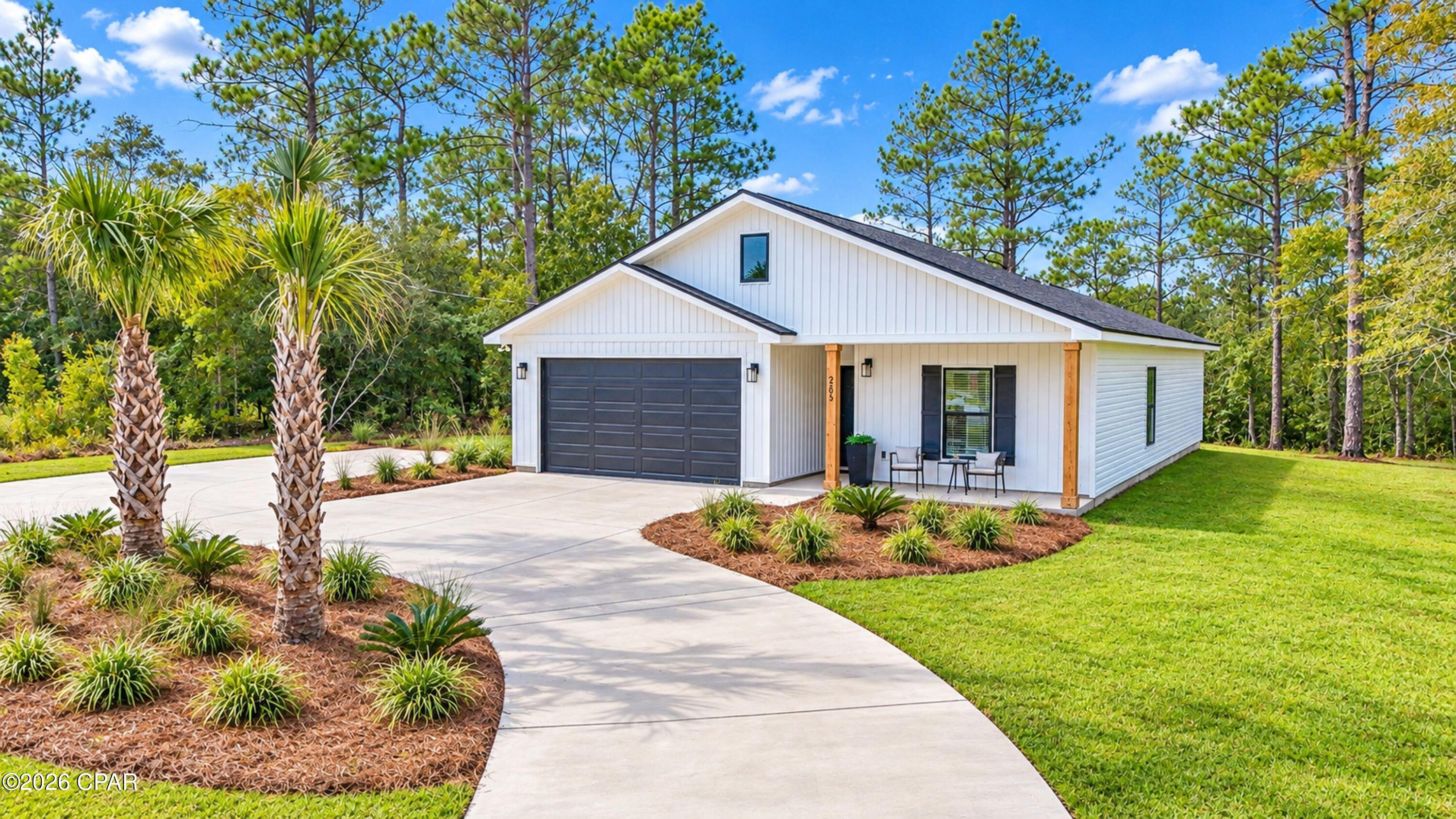 Solara Homes is offering a 4.99% 5/1 ARM or 5.50% fixed rate on government loans through CrossCountry Mortgage for qualified buyers purchasing a primary residence. Beautifully designed three-bedroom, two-bath home situated on an oversized homesite in Sunny Hills. The thoughtfully planned interior features 9-foot ceilings and an open-concept layout connecting the living, dining, and kitchen areas.

Luxury vinyl plank flooring extends throughout the home, complemented by quartz countertops, stylish cabinetry, coastal Craftsman-style trim, and carefully selected finishes. The bathrooms feature tiled showers and bath surrounds for a clean, finished look.

The spacious kitchen and living areas create a comfortable central gathering space, while the three-bedroom layout provides flexibility for a variety of needs. A two-car garage, covered outdoor living areas, and the oversized homesite complete this well-appointed home.

Modern finishes, functional spaces, and attention to detail come together throughout this thoughtfully designed property.