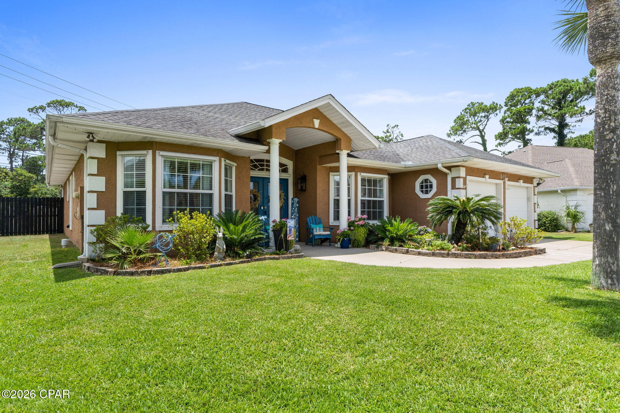 Nestled in a quiet cul-de-sac just off North Lagoon Drive, this beautifully maintained 3-bedroom, 2.5-bath home offers the perfect blend of comfort, convenience, and coastal living in the desired Palm Bay Subdivision.

From the moment you arrive, you'll see the pride of ownership throughout. Lovingly cared for and well-maintained, this home features spacious open living areas and an inviting outdoor space designed for enjoying Florida's year-round sunshine. Relax with your morning coffee on the screened porch, entertain friends on the patio, or let pets and children play in the large backyard.

Located on the highly desirable east end of Panama City Beach, this community offers easy access to everything that makes beach life so special. Hop on your golf cart and cruise down North Lagoon Drive to local favorites including Captain Anderson's, Grand Marlin, Off The Hook, and several marinas, golf courses, waterfront restaurants, and entertainment options. When you're ready for a day on the sand, simply take Joan Avenue straight to the beach.

Whether you're looking for a primary residence, second home, or a place to enjoy the coastal lifestyle, this Palm Harbor Blvd gem offers a fantastic location, a welcoming neighborhood, and the convenience of being close to both the beach and the lagoon.

Coastal living, Southern charm, and an unbeatable location this is Panama City Beach living at its best.