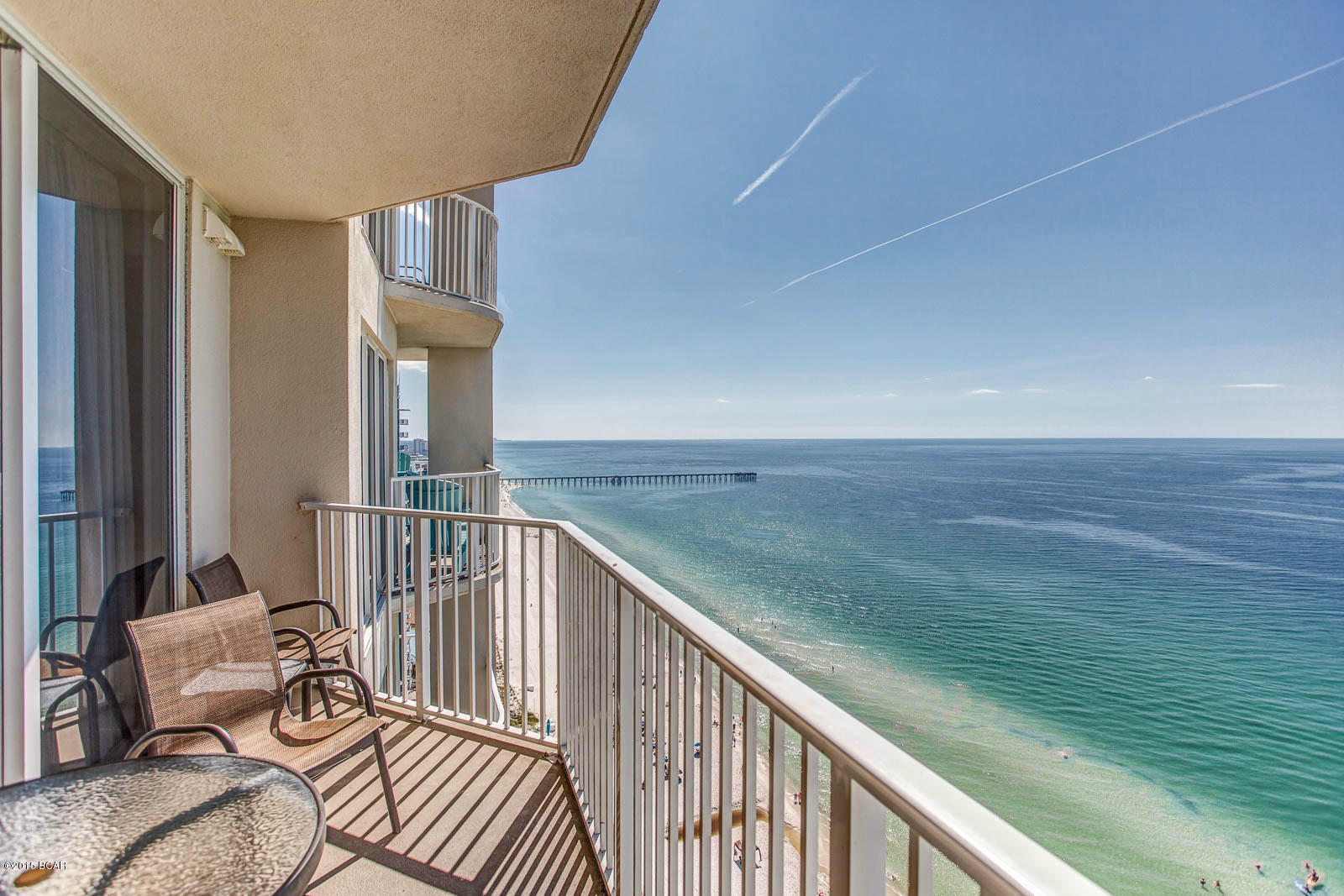 Enjoy one of the resorts with the most amenities in all of Panama City Beach-TIDEWATER! Unit 2016 is a nicely furnished 1br/2ba gulf front condo at this mega-beach resort.  A Large storage unit (20-S10) conveys with the unit! Brand New Stainless Steel Appliances! The unit can sleep 6 comfortably with a King bed in the Master suite, a separate bunk room and a queen size sofa bed in the living area. The Kitchen offers granite counters. Unit 2016 is completely tiled through-out allowing for a clean look and easy care maintenance. Custom draperies add to the elegant colors and decor. Two full bathrooms for your convenience. Stunningly excellent 180 degree panoramic views of the sparkling emerald green gulf waters and white sand beaches from sunup to sunrise. Close to the east end of the building, unit 2016 offers 817 sf of pure comfort. Great rental investment property with proven rental history with on-site rental desk. LOCATION, LOCATION, LOCATION!! Tidewater is a vacation rental dream with 2 outdoor pools, indoor pool, tiki bar, restaurant, steam/sauna, fitness room, full movie theater, convenience store, beach service, gift shop, covered garage parking and on site rental and assoc. mgt. Located just west of the nearby Pier Park Shopping Mall and all area dining and activities. Unit 2016 at Tidewater is a MUST SEE!"