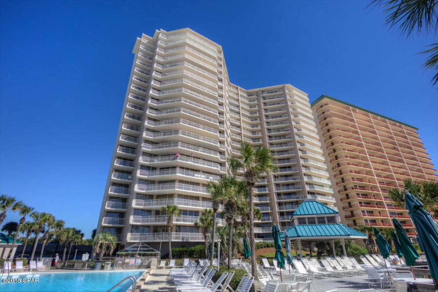 Beautifully Furnished and upgraded Condo with 2 Bedroom 2 Bath, on lower floor.  Nestled in over 1500 feet of sugary white sands directly on the Gulf of Mexico. At Dunes Of Panama you can enjoy beach Volleyball, Tennis, Fitness Center, Three pools for your sunning pleasure and Grills to enjoy outside dining. All dimensions are approx.