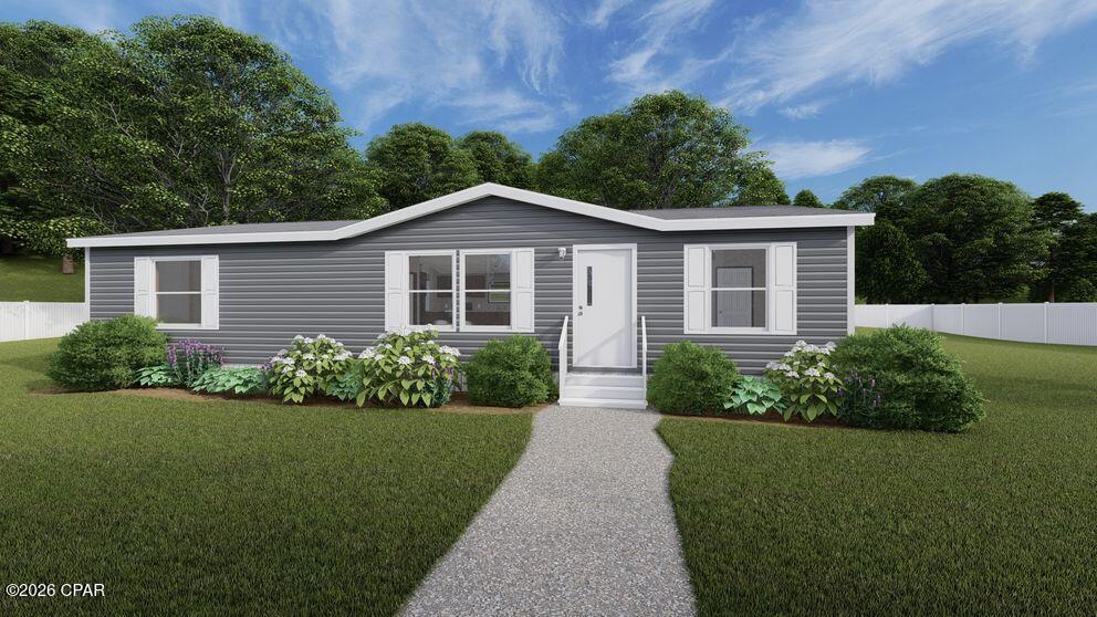 Brand-new 2026 '' The MAPLE'' manufactured double-wide home in Compass Lake in the Hills. Visit their site to view all the amenities that can be used with the purchase of this home.  This 1264 square foot residence offers a bright, modern layout with three bedrooms and two baths, designed for comfort and efficiency. This home is conveniently located about 30 minutes from Panama City. Photos were provided by the seller and are staged.  Contact your agent for more information. There are multiple homes and lots to choose from.
All measurements to be verified by buyer.