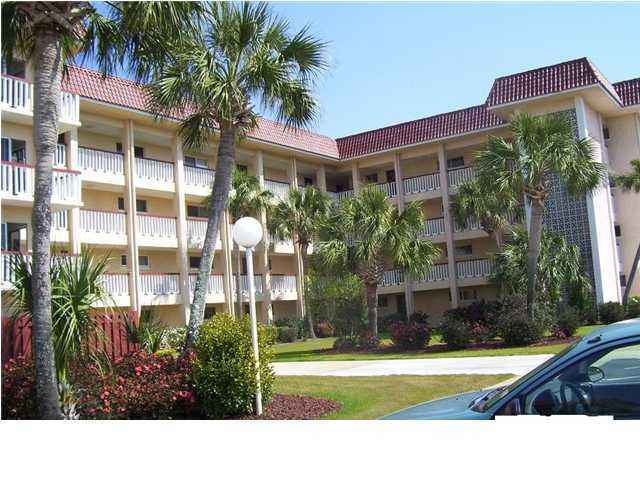 Furnished two bedroom  1 bath condo overlooking the Holiday Golf Course. Centrally located close to Pier Park with great shopping and dining and only a few blocks to the beach. 4th floor unit includes water,sewer, garbage and basic cable. NO PETS.