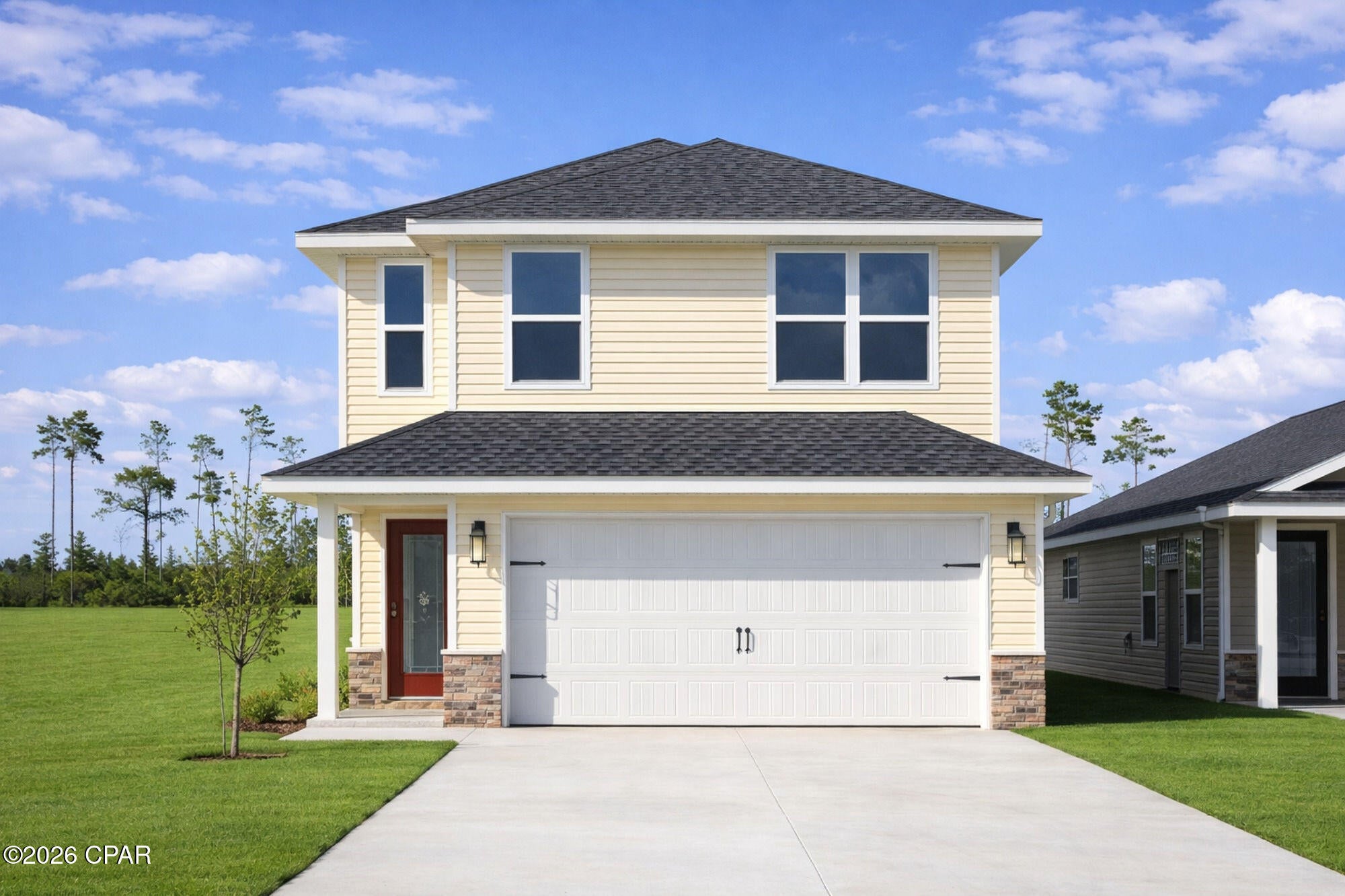 ***UNDER CONSTRUCTION*** SELECTIONS AND COLORS WILL VARY!! Come check out this beautiful 1,817 square foot new construction home in the desired Fox Glenn community. The two-story layout ensures privacy for the upstairs primary suite, the primary suite features a knockout ceiling, the primary bath features a double vanity, a walk in shower, with a large walk-in closet. The Laundry room is featured on the second floor. It also features granite counter tops, cortec pro plus flooring in all formal and wet areas, as well as stainless steel appliances! Located in the desirable Fox Glenn community. Fox Glenn is approximately 9 miles from Tyndall Air Force Base, 22 miles from Mexico Beach, and 22 miles from Panama City Beach.