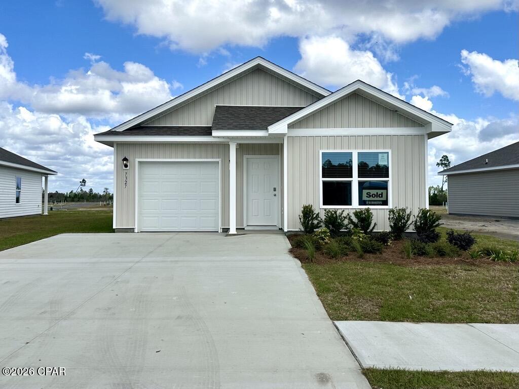 Welcome to the Poppy, a new plan located at Liberty in Panama City, Florida. The Poppy is a spacious 3-bedroom, 2-bathroom home spanning 1,281 square feet and features a single car garage. As you walk inside, you will be welcomed by the Engineered Vinyl Plank flooring which spans the main areas and bathrooms with soft carpet in the bedrooms. Upon entering, the front entrance is met with a long hallway next to the bedrooms and full bathroom next to the garage. Walking down the hallway, you'll find the natural light pouring into the open kitchen and living area, offering ample space for all your needs.

The Primary bedroom is conveniently located off the living area, providing a private retreat at the back of the home, complete with a bathroom and walk-in closet. The kitchen comes with an island for extra counter space, and you'll find stylish granite countertops in the kitchen and bathrooms seated on beautiful white cabinetry. Your new home also comes with our Smart Home Technology package, designed to elevate your living experience with elegance and modernity. This package offers unparalleled convenience, giving you effortless control over key features such as lighting automation, an IQ panel, a video doorbell, keyless front door entry, and temperature control from your smartphone.

On the outside of this popular plan, you will see durable vinyl siding, a rear patio to enjoy the spacious back yard. Sidewalks line the neighborhood streets for you to enjoy the beautiful Florida weather. Our Liberty community features underground utilities making it less susceptible to damage from severe weather leading to fewer outages and more reliable service. Residents of Liberty can enjoy exclusive access to two amenity centers, complete with two pools, a children's splash pad, two playgrounds for endless fun, a well-equipped fitness center, two pickleball courts and a basketball court to name a few things. To learn more about this home for yourself, call us to get connected today!