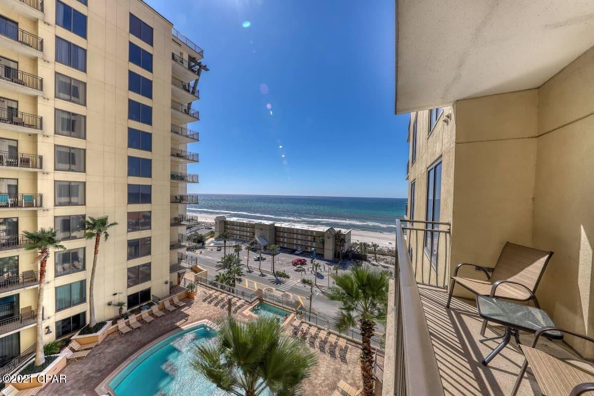Beach View & Pool View studio.   ALL TILE, ONE UNIFORM FLOOR THROUGHOUT.  Low HOA dues.  Great rental and rental history.  These studios are the ones that everyone loves, with the beach view and the pool view.  Perfect floor height, great views.  This one won't last long.
