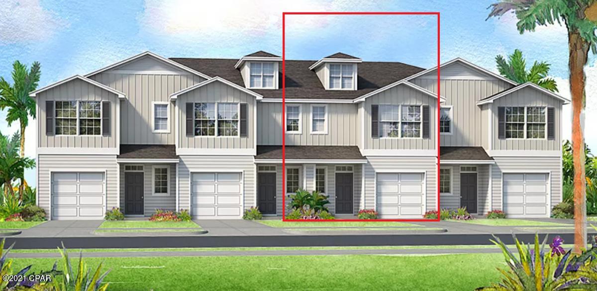 CURRENTLY UNDER CONTRACT, SELLER ACCEPTING BACKUP OFFERS This newly built townhouse centrally located near Panama City Beach. Beautiful townhome is in Waterfall Community easily accessing the pool house, community center, and other amenities. It is minutes away from great shopping, great schools, phenomenal dining, and much more. This home offers Bisque cabinetry, Gallio Fiesta granite tops, luxury vinyl plank flooring, 9' Ceilings on the first floor, and 8' Ceilings on the second floor. An open and spacious living area as well as a huge master suite upstairs with a large walk-in closet and gorgeous master bath with high double sink vanity, & beautiful, tiled shower. The secondary bedrooms are spacious as well as the secondary bathroom and have a pond view. Stainless appliances include ref All of this nestled in a quite community with a pool house at the entrance. Fenced backyard facing the pond with fountain.  This is the only one available located on a pond and close to the additional parking lot in the back.  Entire Waterfall community is surrounded by conservation land and just 1.3 miles from beach access. Always have been occupied by owners, who is now in process of moving.