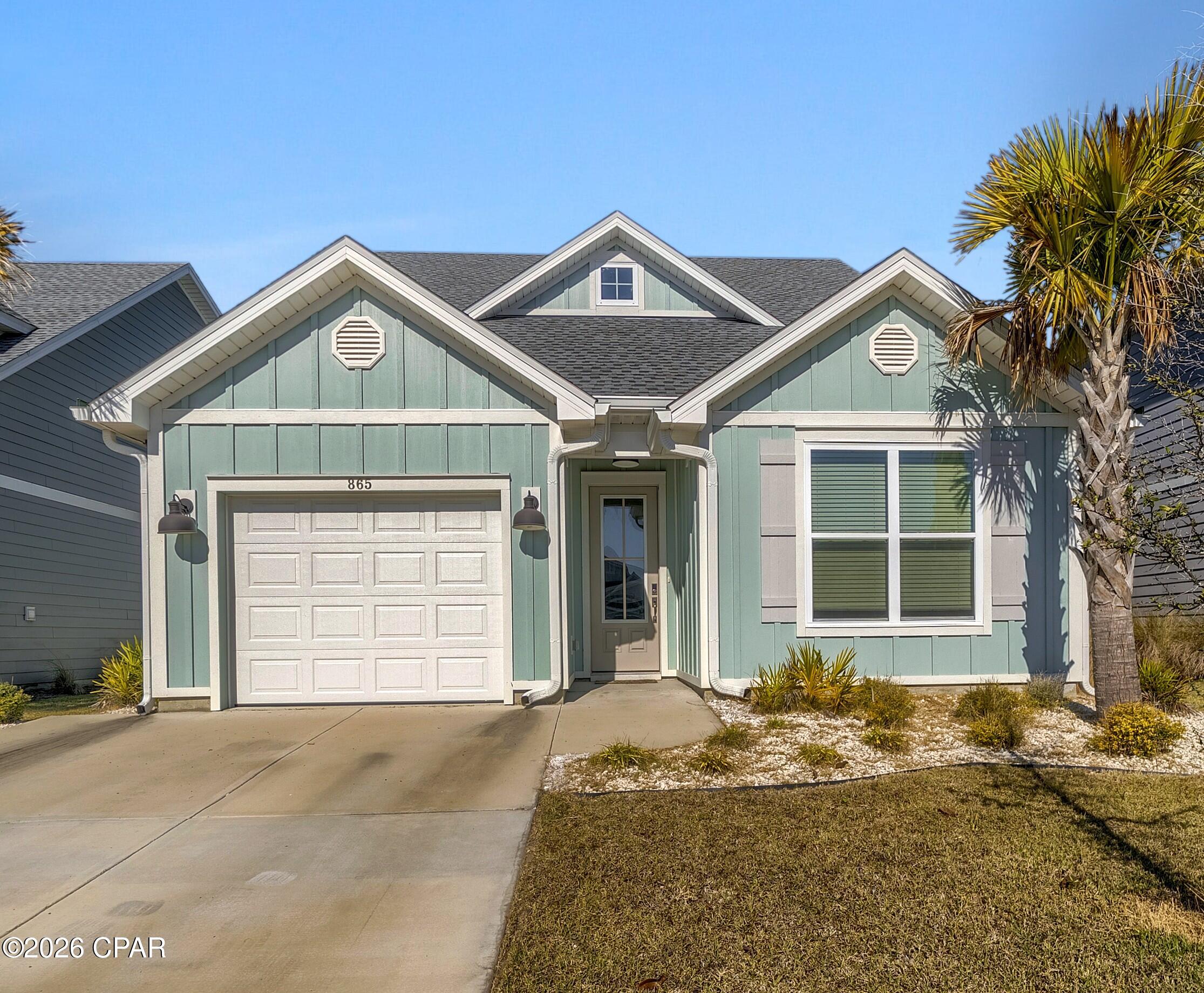 Come see this Executive home located in the highly desirable Breakfast Point Community, known for its convenient access to great schools, shopping, dining, and of course, the Emerald green waters of the Gulf. This is a beautifully designed 3-bedroom, 3-full-bath residence with an open floor plan and EVP flooring throughout the main living areas. The spacious first-floor living room has upgraded trim and crown molding. The gourmet kitchen features a gas range and a porcelain farmhouse sink. Custom wood shelving in every closet. The spacious first-floor Master Bedroom suite offers a no-step walk-in shower. Upstairs is a spacious bonus room that could be a second living room or a large office. There is an upstairs bathroom with a double vanity. This professionally landscaped home has a fenced backyard for outdoor enjoyment. Plenty of storage throughout. The hot tub is not included. The HOA also includes twice-weekly trash pickup. This executive home truly has it all.