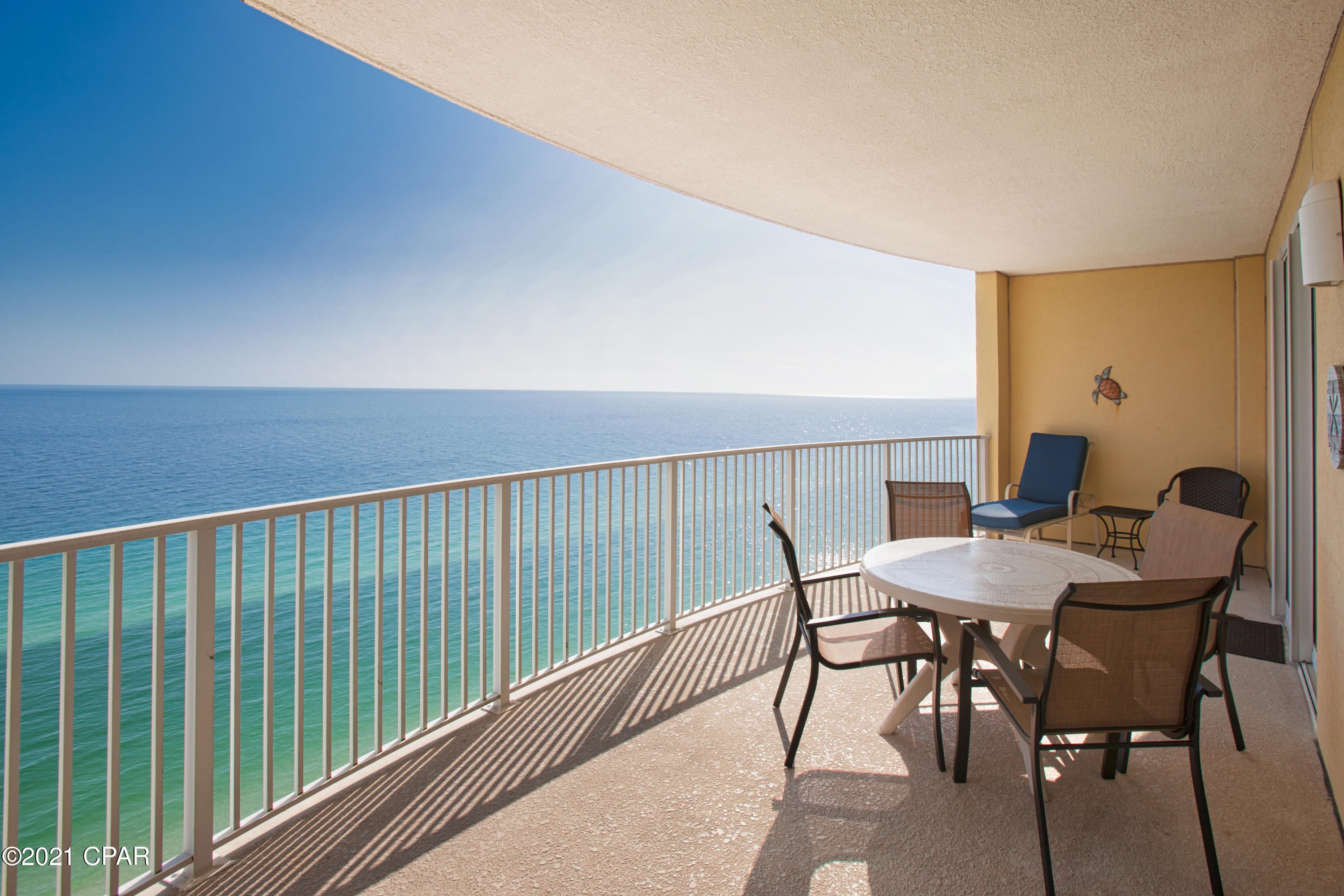CURRENTLY UNDER CONTRACT, SELLER ACCEPTING BACKUP OFFERS' PENTHOUSE with deeded parking and storage closet. Completely renovated unit available at the most desired location in West Panama City Beach. Currently in the rental program and all future bookings convey. (Current owners manage it and can do so for you too). Upgrades: Combo, stacked washer/dryer 2020. Stainless steel appliances 2021. Hot water heater 2018. High efficiency HVAC system with Honeywell smart thermostat 2018. All original tile and carpet removed (except tile in bathrooms) and replaced with Luxury Vinyl plank flooring 2018. Leather sleeper sofa, loveseat and ottoman, mother of pearl end tables,  ''Blue'' guest chair in Living area 2019. Balcony chairs 2021. Ceiling fans in living, dining, and master bed Blackout curtains in living and master bedroom at sliding balcony doors and in guest bedroom.
Warranty paperwork on all appliances, A/C, water heater, & furniture available. Property manager voted best on the beach numerous times, 24 hr security, 3 level parking garage below unit w/additional 2 story parking available across street, HOA constantly updating facility. 2 pools located on property, gas grills,workout facility, and literally steps from the perfect white sand beach w/incredible Gulf views. Buyers to verify all important information.