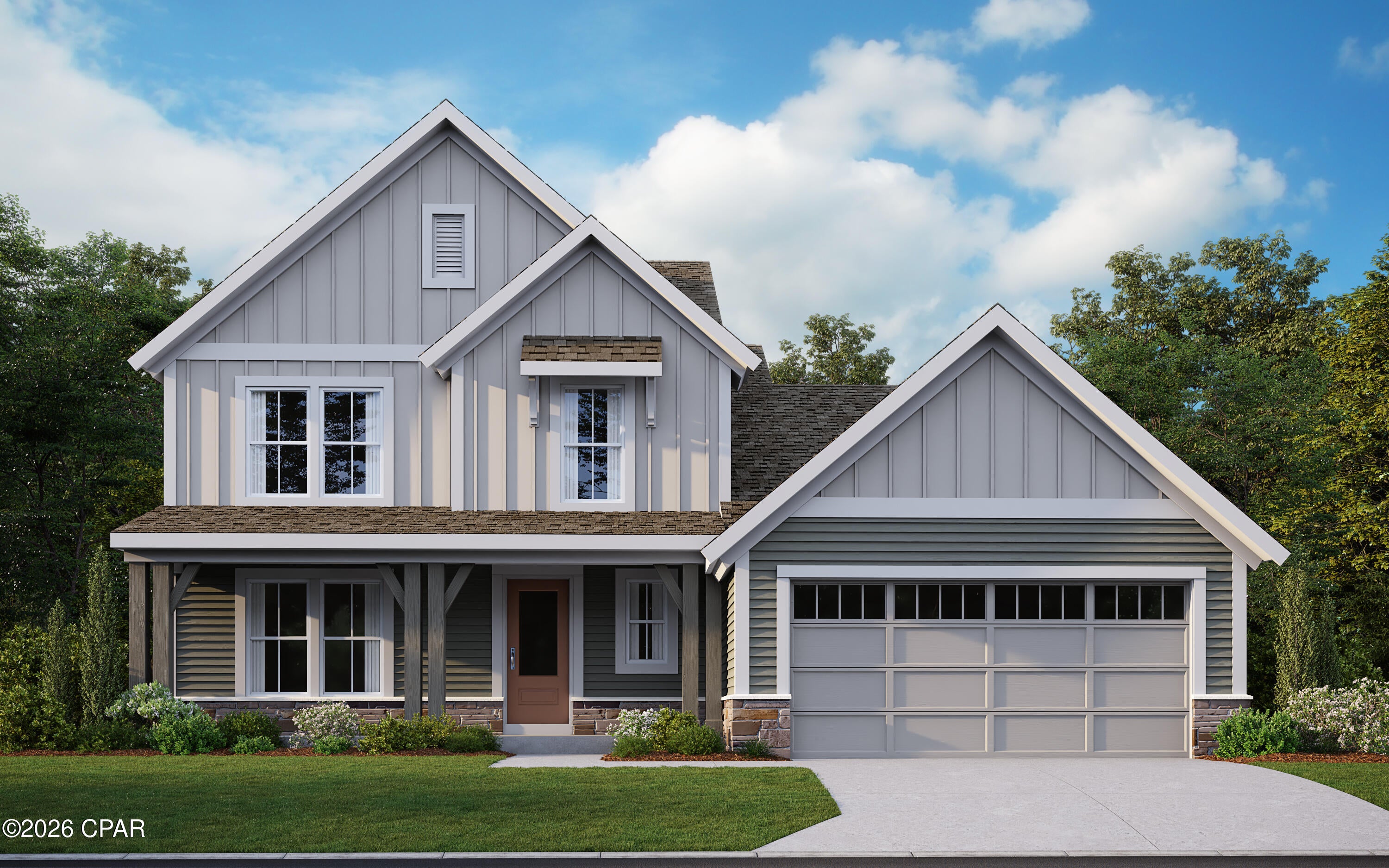 New construction by Fischer Homes in the beautiful Breakfast Point East community, featuring the stunning Charles design. This unique plan offers 3 bedrooms, 2 full baths, and 1 half bath. The expansive family room is the perfect gathering space. Spacious open kitchen with a large island and walk-in pantry connects to the morning room, that walks out to the patio. The owner's suite is on its own level and features a spacious private bath and oversized walk-in closet. Included is a versatile recreation room that can be customized into a guest suite. The spacious 2-bay garage completes this exceptional home.