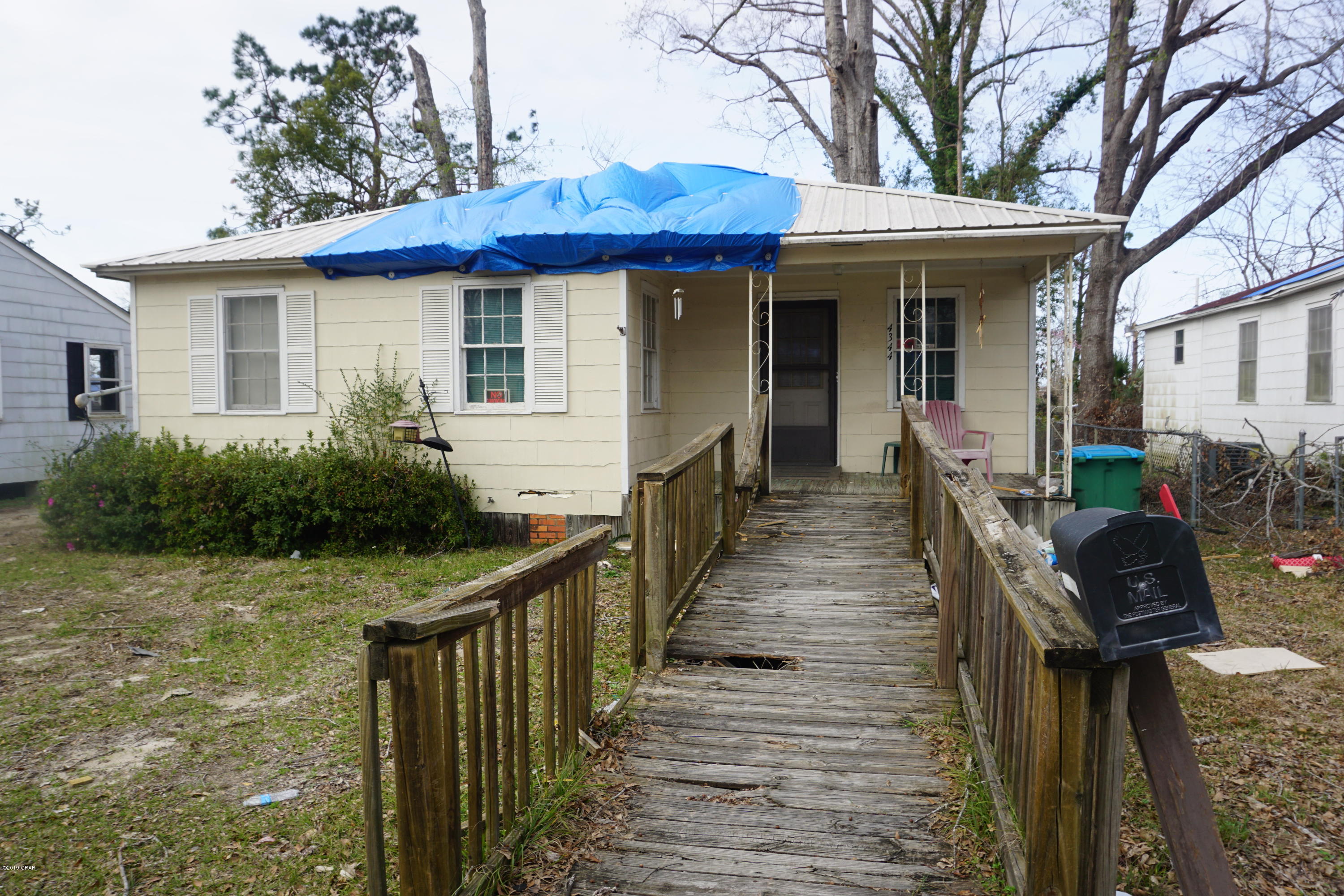 3 bedroom, 1 bathroom house badly damaged by Hurricane Michael. Extensive roof and ceiling damage among other repairs needed.