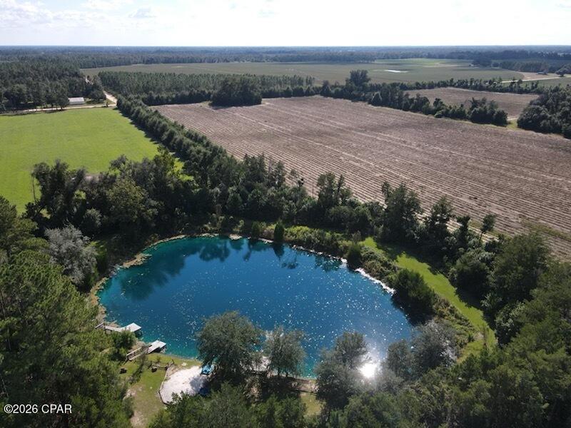 Escape to your own private, off-grid paradise with this breathtaking 14+/- acre retreat in beautiful Jackson County, Florida. Surrounded by towering oak trees and abundant natural beauty, this one-of-a-kind property is the perfect destination for a family getaway, recreational retreat, or future homestead.

At the heart of the property is a stunning 2-acre, well-fed pond designed for making memories. To prevent seepage, the pond has a soapstone clay bottom, which is a natural, fine-textured sedimentary material used to create waterproof liners. Enjoy three private docks, a diving board, and an impressive 20-foot waterslide, creating the ultimate waterfront playground for family and friends.

The property is thoughtfully equipped for comfortable off-grid living with two 30/50 amp RV hookups with water, a 21' x 28' pole barn enclosed on three sides with glass windows and doors that serves as a relaxing Florida sunroom, and a spacious covered front porch complete with a hot tub overlooking the peaceful pond. A covered outdoor kitchen makes entertaining effortless, while a storage shed and an authentic outhouse with a washbasin add both charm and functionality.

Wooded road frontage welcomes you into this secluded oasis, where a network of well-maintained interior roads provides easy access throughout the property while preserving its peaceful, private setting. Whether you're seeking a weekend escape, hunting and fishing retreat, or the ideal place to build your dream homestead, this unique property offers endless possibilities.

Conveniently located approximately 1½ hours from both Panama City and Tallahassee, you'll enjoy the perfect balance of rural tranquility and access to nearby amenities. Approximately 5 miles to Neals Landing and to Buena Vista Landing boat slips and Apalachee Wildlife Management Area near the headwaters of Lake Seminole. Opportunities like this are rare--come experience the beauty and freedom this incredible property has to offer.