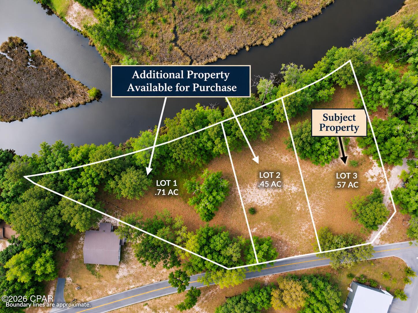 A rare waterfront opportunity at the southern end of Freeport with residential, investment and development potential. This .57-acre parcel offers approximately 111 feet of waterfront and flexible RC - Residential/Neighborhood Commercial zoning, creating options for a private waterfront homesite, builder project, investment property or neighborhood-scale commercial use, subject to applicable approvals.
This is Lot 3 of the former 193 Ramsey Branch Road parent parcel. The property offers a unique combination of waterfront living and convenient access to the US 331 corridor, Choctawhatchee Bay and the beaches, dining and amenities of South Walton. Boating access provides another dimension to the property, with approximately 3-5 feet of water depth and navigable access beneath the US 331 bridge, which has approximately 7 feet of vertical clearance. A boat dock may be constructed subject to applicable permitting and approvals.
For builders, developers and investors, the opportunity extends beyond this individual parcel. Two adjoining waterfront parcels are also available for purchase, creating the potential to assemble approximately 1.73 acres with approximately 466 feet of combined waterfront. The adjacent Lot 2 contains approximately .45 acres and 90 feet of waterfront, while premium Lot 1 contains approximately .71 acres, an impressive 265 feet of waterfront and an old boat ramp offering a unique restoration opportunity. All three parcels share RC zoning, opening the door to a variety of residential and neighborhood-commercial possibilities.
Purchase Lot 3 independently at $285,000 or explore the opportunity to assemble additional adjacent acreage and waterfront. An increasingly hard-to-find combination of waterfront, usable acreage, flexible zoning and proximity to South Walton.