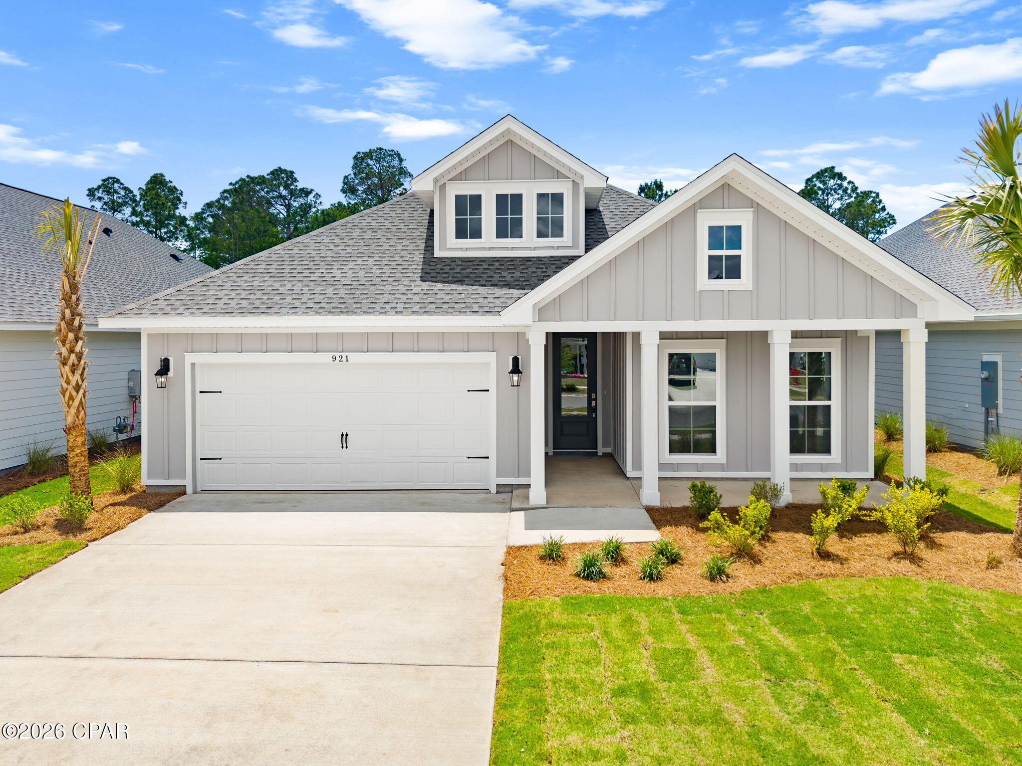 Welcome 921 Crystal Bayou Boulevard, a new home that is move in ready at Breakfast Point East Phase II. This beautiful single-story home boasts over 2,000 square feet of bright, open living and entertaining space. Entering this home, you will find EVP flooring leading to the open concept living area, brightly lit by the many windows. Elegant interior features include EVP flooring, quartz countertops, an elegantly designed kitchen and spacious bedrooms.  



The chef-inspired kitchen faces the living area and features a large center island with a single basin undermount sink, quartz countertops, stainless-steel appliances including a gas cooktop, and a large walk-in pantry. Near the back door, you'll find a secluded hall leading to the primary bedroom and an extra linen closet. In addition to privacy, this bedroom has natural light from the large windows, elevated ceilings, and sleek EVP flooring. The primary bath includes a dual sink vanity with quartz countertops, a linen closet, large tile shower, and an oversized walk-in closet with wood shelving. 
The laundry room can be found in the mudroom just off the foyer with the door to the garage. 
Beyond the interior features and details, every home is equipped with Smart Home Technology. This thoughtful integration of technology ensures that your new home is perfectly designed to meet the demands of modern life. Enjoy quality materials and workmanship throughout, with superior attention to detail, in addition to a one-year builder's warranty. Contact us today to schedule a tour.
