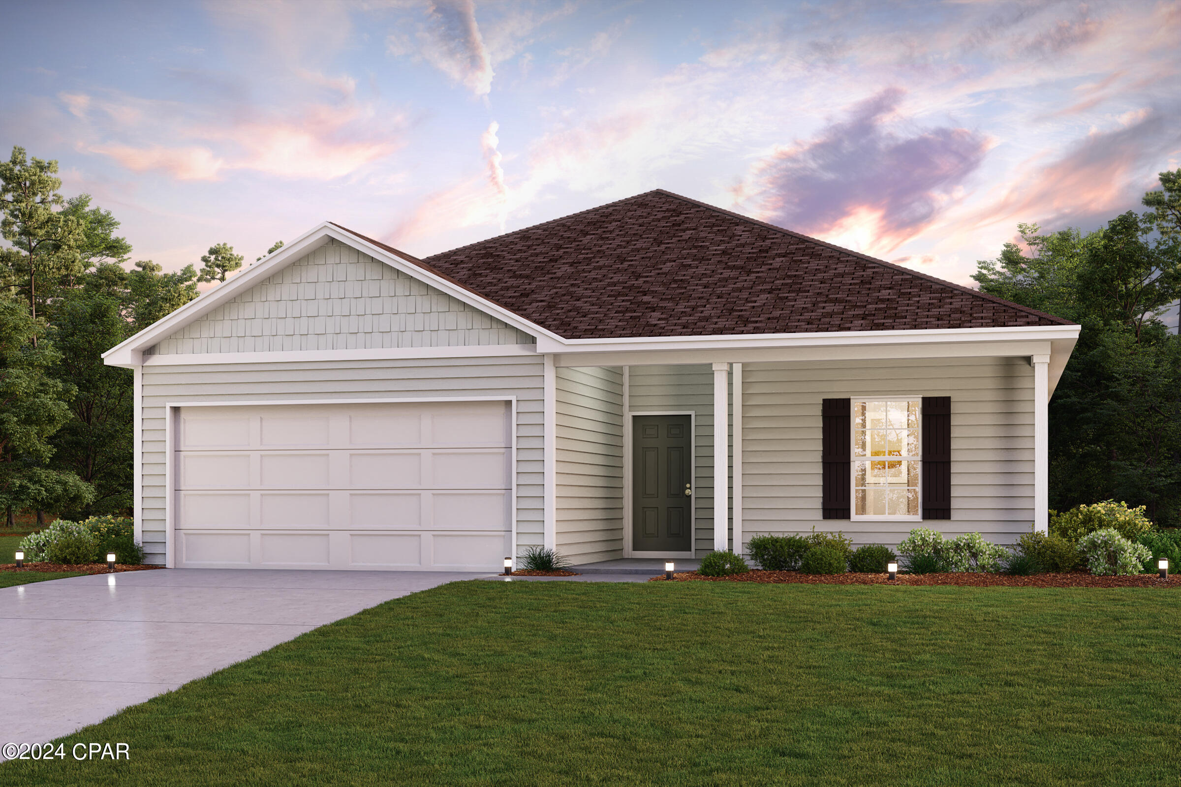 New construction by Century Complete, a top 10 US home builder! Welcome home to our Abernathy plan. This modern space perfectly blends comfort and style with open concept living throughout the large kitchen, family and dining areas. The kitchen comes equipped with stainless steel appliances, white shaker cabinets and quartz countertops. The private owner's suite includes an ensuite bathroom with dual sinks and a walk in closet. The two additional bedrooms offer flexibility for family, guests, or a home office. Don't miss this opportunity to own a brand-new home with builder warranty, quality and style at an unbeatable value! Closing cost credit and/or rate buy down options available on select homes! Prices, terms and conditions subject to change without notice. Square footage and room dimensions are approximate period prior to verify all information importing to them and making a buying decision. Located just off Hwy. 77, 30 miles north of Panama City and 12 miles South of Interstate 10, Sunny Hills is the perfect place to call home! Sunny Hills is the largest platted subdivision in Northwest Florida and has nearly 4000 acres of green belts and natural preserves, multiple lakes with swimming and boat launch areas, and an 18 hole golf course.
