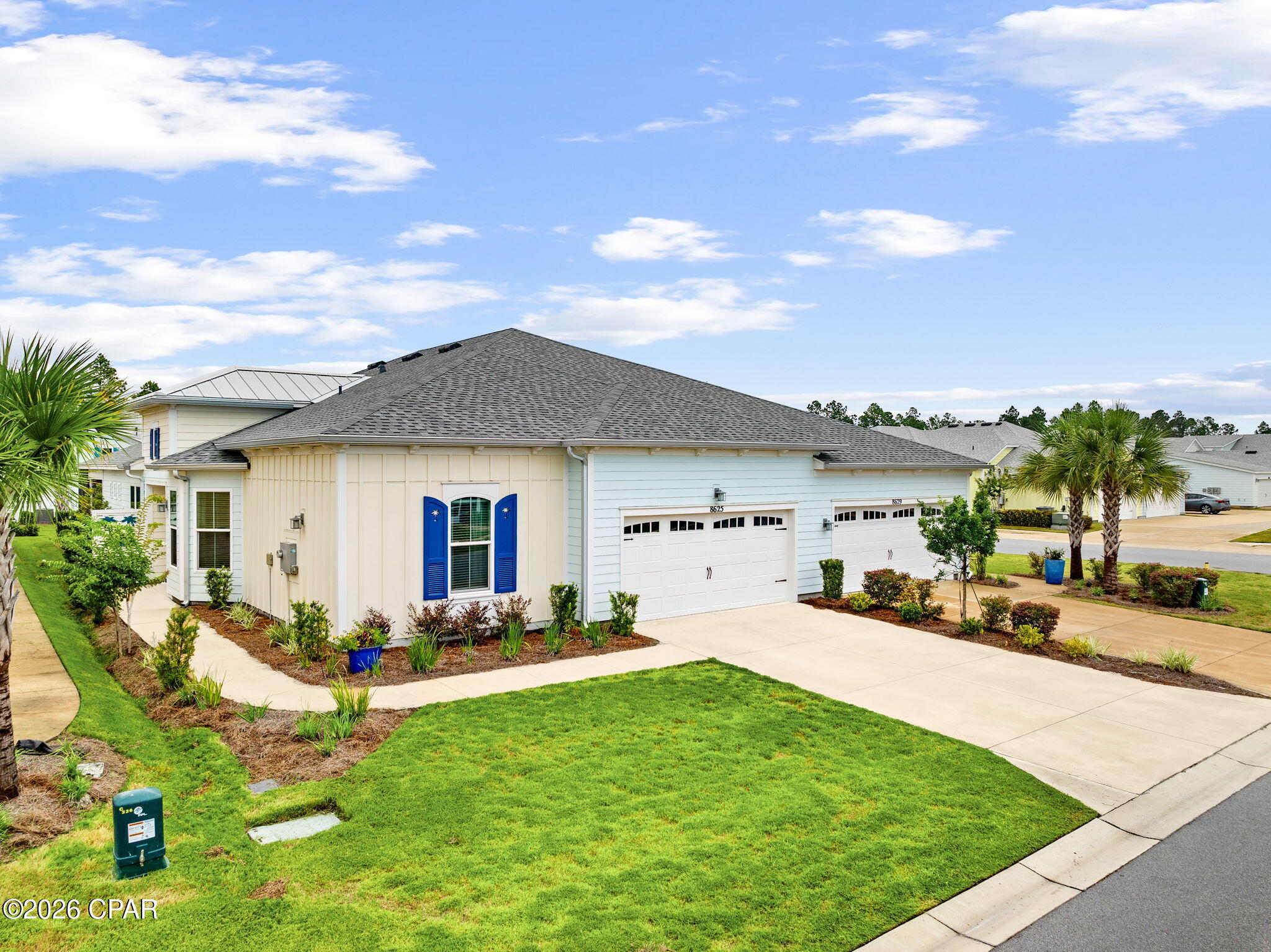 CURRENTLY UNDER CONTRACT, SELLER WILL CONSIDER BACKUP OFFERS.                              🌴 FURNISHED Lucia Villa in Phase 4 -- Live Where the Fun Is!  See Documents for full list of upgrades and included items.      
Welcome to 8625 Weekend Drive, where every day feels like a vacation. This upgraded Lucia Villa sits in Phase 4, one of the closest spots to the Town Center, Paradise Pool, Fins Up Fitness Center, and the incoming retail village including Publix. Convenience meets island-style living -- right where you want to be.

Inside, you'll find a bright, coastal-cool design with Glacier Gray cabinets, Luna Pearl granite, soft-close drawers, crown molding, and smart storage touches like pantry pull-outs and a 12'' cabinet above the fridge. The whole-house WiFi package keeps everything connected, and the expanded screened lanai is your personal chill zone for sunsets, cocktails, or lazy afternoons.

The master suite brings spa vibes with L2 Iron tile to the ceiling, Cabris 2x2 shower floor tile, and a seamless glass enclosure. Both baths feature upgraded granite and coordinated finishes for a clean, modern look.

Even better -- this home is sold fully furnished with stylish, comfortable pieces throughout the Great Room, Dining Room, Bedrooms, Study, and Lanai. From the sectional with recliners to the King cooling mattress, Polywood outdoor dining, firepit lounge, TVs, washer/dryer, garage fridge, and more... it's all here and ready for you.

If you're dreaming of a place where lifestyle comes first -- where you can walk, bike, or cart to everything -- this Phase 4 Lucia Villa delivers the full Latitude Margaritaville Watersound experience.

Kick off your shoes. Pour something cold. Your Weekend Drive life is calling.