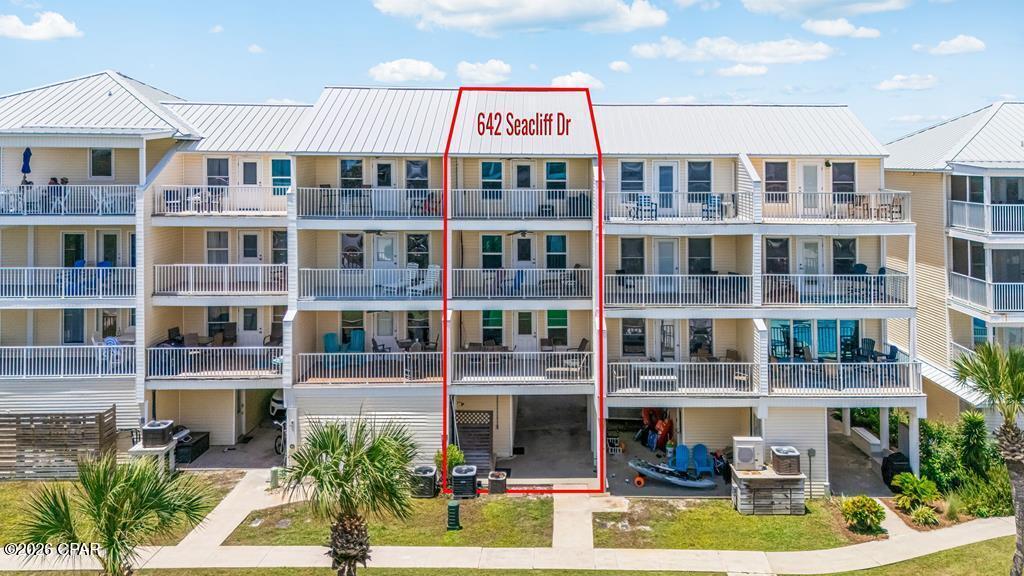 CURRENTLY UNDER CONTRACT, SELLER WILL CONSIDER BACKUP OFFERS. GULF VIEWS | ELEVATOR | RARE GARAGE UNIT AVAILABLE Wake up to beautiful Gulf views and enjoy the laid-back coastal lifestyle you've been dreaming of in this 3-bedroom, 3.5-bath townhome in the SeaCliffs community. Perfectly positioned overlooking the community pool and just steps to the beach walkover, this fully furnished residence is move-in ready and waiting for its next owner. Designed for comfort and convenience, the home features an elevator providing easy access to all levels, spacious living areas, and multiple outdoor spaces to take in the coastal breeze and Gulf views. The top-level primary suite offers unobstructed Gulf views from approximately 150 yards away, creating the perfect place to relax and take in the coast's sights and sounds. What truly sets this property apart is the additional parcel available for sale, a large private garage unit. One of only six garages in the entire SeaCliffs community. Whether you need space for a boat, golf cart, beach gear, extra vehicles, or personal storage, this rare amenity offers hard-to-find flexibility and value on Cape San Blas. SeaCliffs is a charming beachfront community offering deeded beach access, a community pool, beautifully landscaped green spaces, and internet. Adjacent to St. Joseph Peninsula State Park, named the number 1 beach in America, and the Cape San Blas bike path, you'll have easy access to some of the area's most stunning natural beauty, outdoor recreation, and uncrowded beaches.