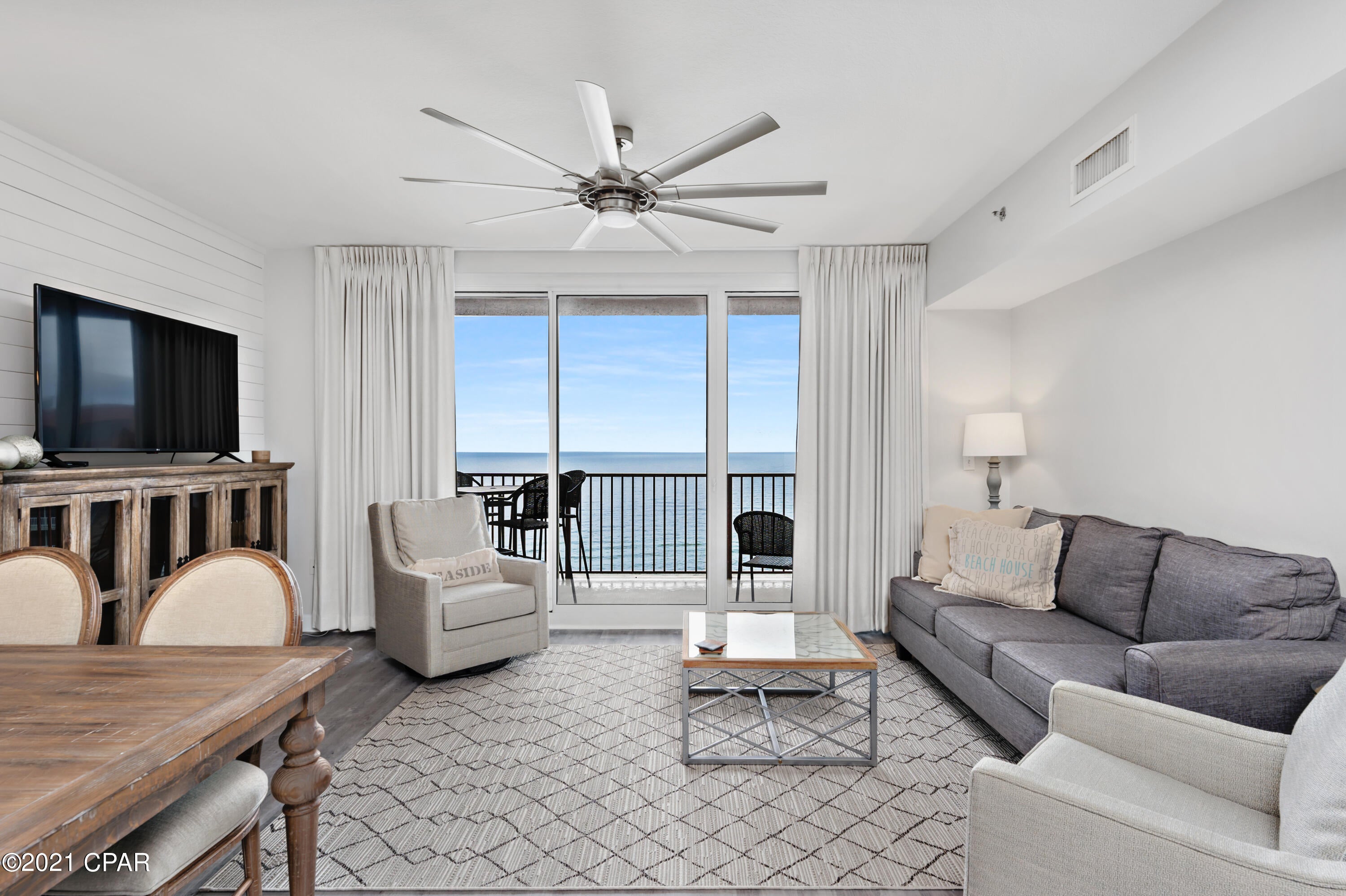 CURRENTLY UNDER CONTRACT, SELLER ACCEPTING BACKUP OFFERS Luxurious Gulf front condo with 2 full bedrooms, 3 baths, sleeping bonus room, and separate bunks Located in the popular Shores of Panama Resort. Brand new flooring, new painting, new AC, new water heater, new countertops in kitchen and bathrooms, new light fixtures/ceiling fans, new appliances and shiplap. Open floor plan spacious kitchen and living room. A private balcony offers a spectacular view of the Gulf Coast and overlooks the lagoon style pool and the Gulf of Mexico. Shores of Panama, is a 23 story Tuscany style condominium of gulf front luxury accommodations offering unparalleled amenities including almost 500' of Gulf frontage, 13,966 sq. ft. million dollar Gulfside, zero entry lagoon-style gulf side pool, Gulf side hot tub, Large heated indoor pool & hot tub, Covered on-site parking deck, Health center with fitness equipment, Two Tiki bars serving lunch and dinner, Beach activities and rental services, Free high-speed internet access, and more, surrounded by beautiful exterior details. The Shores of Panama is an excellent location on the beach next to Pineapple Willy's and is within walking distance of other restaurants and entertainment. Like thousands of visitors each year, your family will LOVE Shores of Panama