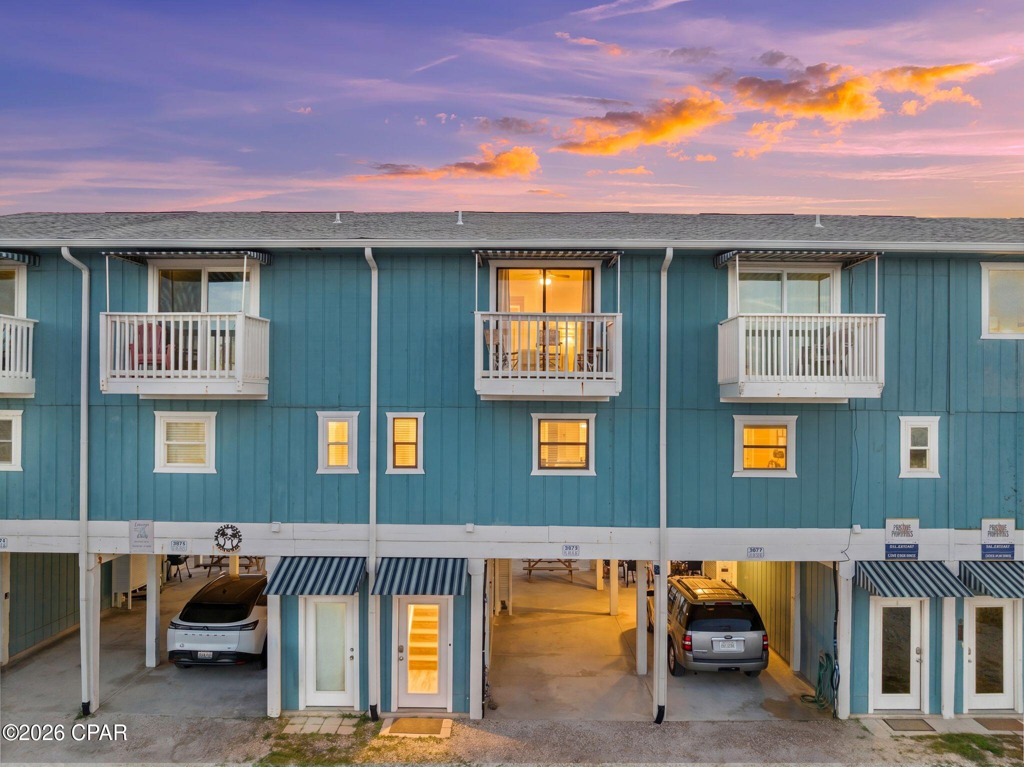 WELCOME TO 3875 CAPE SAN BLAS RD (UNIT B-3), KNOWN AS ''THE HIDDEN PEARL.'' Located in the highly sought-after North Cape area, this 3-bedroom, 2.5-bathroom townhome offers a rare dual-waterfront experience. Here, you are close enough to the water to wake up to breathtaking, vibrant sunrises over St. Joseph Bay and end your evenings watching spectacular, unobstructed sunsets dip into the Gulf. Whether you are looking for a private seaside retreat or a lucrative, turn-key addition to your portfolio, this 1,512-square-foot (2,624 sqft total) furnished beach townhome delivers the ultimate coastal lifestyle!

FOR ANYONE WATCHING THE CAPE, THE MONUMENTAL 2026 BEACH NOURISHMENT PROJECT IS A GAME-CHANGER. 

Learn more about the Beach Project here: www.sjpbeach.com/sjpstructures.html

Roughly 830,000 cubic yards of fresh, pristine sand has already been successfully placed along the shoreline just north of Stumphole, and crews are staging the rock for the final phase: eight strategically placed, submerged breakwaters. These innovative, nature-based structures are designed to hold the new sand on the beach much longer, absorb wave energy, and drastically slow natural erosion, actively protecting the coastline and cementing the long-term value of your investment on the Forgotten Coast. These rocks have been moved!

THE LIFESTYLE ON THE CAPE IS UNMATCHED, OFFERING A PERFECT BLEND OF OLD FLORIDA TRANQUILITY AND OUTDOOR ADVENTURE. Spend your late summers snorkeling and scalloping in the shallow waters of the bay, or explore the nearby state parks renowned for their diverse wildlife, sea turtle nesting, and towering dunes. When you are ready to venture out, you are just a short, scenic drive from the historic charm of Port St. Joe, Windmark, and the beautiful coast of Mexico Beach. Spend afternoons strolling under coastal oaks, browsing the boutique shops along Reid Street, and capping off the evening with world-class local seafood at staples like Hunt's Oyster Bar.

SOLD FULLY FURNISHED, THE HOME'S LAYOUT IS PERFECTLY OPTIMIZED FOR ENTERTAINING AND RELAXATION. The spacious, open-concept living area on the main level flows seamlessly onto a large screened-in porch, creating the perfect spot to enjoy the coastal breeze. The fully stocked kitchen boasts fantastic bay views, plenty of prep space, and a convenient breakfast bar, while a large dining table and a half-bath complete this main entertaining floor.

THE TOP FLOOR IS DEDICATED TO REST, FEATURING A MASTER SUITE WITH A KING-SIZE BED, A PRIVATE EN-SUITE BATHROOM, AND ACCESS TO A PRIVATE, OPEN SUNDECK. This vantage point offers some of the most stunning, elevated views of the Gulf that you will ever find, allowing you to drift to sleep listening to the sound of crashing waves. Down the hall, the Bayside bedroom offers a queen bed and its own private balcony overlooking the calm waters of the St. Joe Bay, while the third bedroom features a versatile duo bunk (double bottom, twin top) to easily accommodate guests. These two rooms share a full hallway bathroom, and covered under-house parking provides ample space for your vehicle.

AS A TURN-KEY PROPERTY CURRENTLY THRIVING, ''THE HIDDEN PEARL'' BOASTS A PROVEN, HIGHLY CONSISTENT REVENUE HISTORY. Generating $76,000 in gross rental income in 2022 and $46,275 in 2023, the strong performance continued with $56,226 across 220 booked nights in 2024, and $52,678 over 208 booked nights in 2025. For the 2026 season year-to-date through mid-June, the home has already secured $27,143 across 100 nights. This is as close as you can get to the beach without the beachfront price tag, representing a seamless blend of personal enjoyment and reliable passive income, with all the modern upgrades!